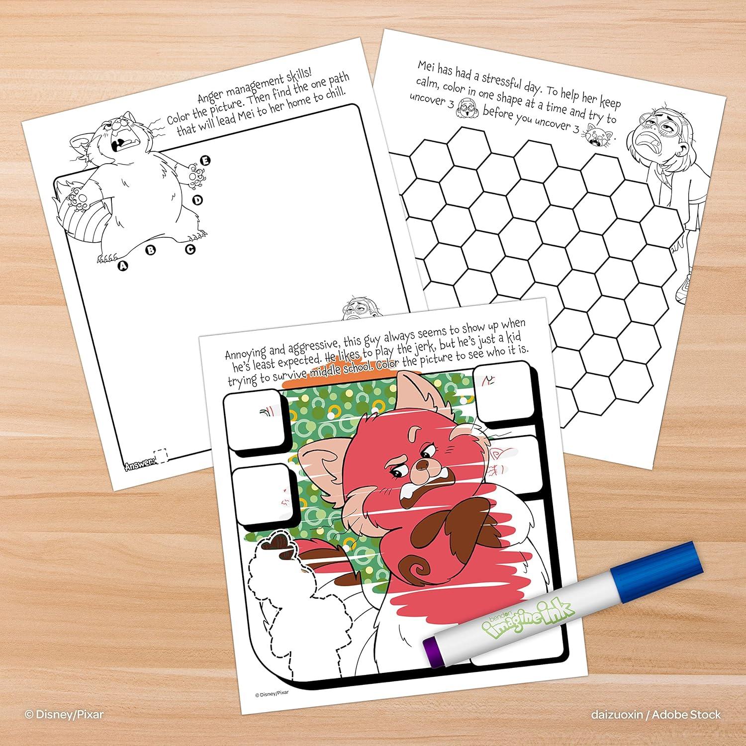 Libro de Colorear Disney Pixar Turning Red 20 Páginas con Marcador