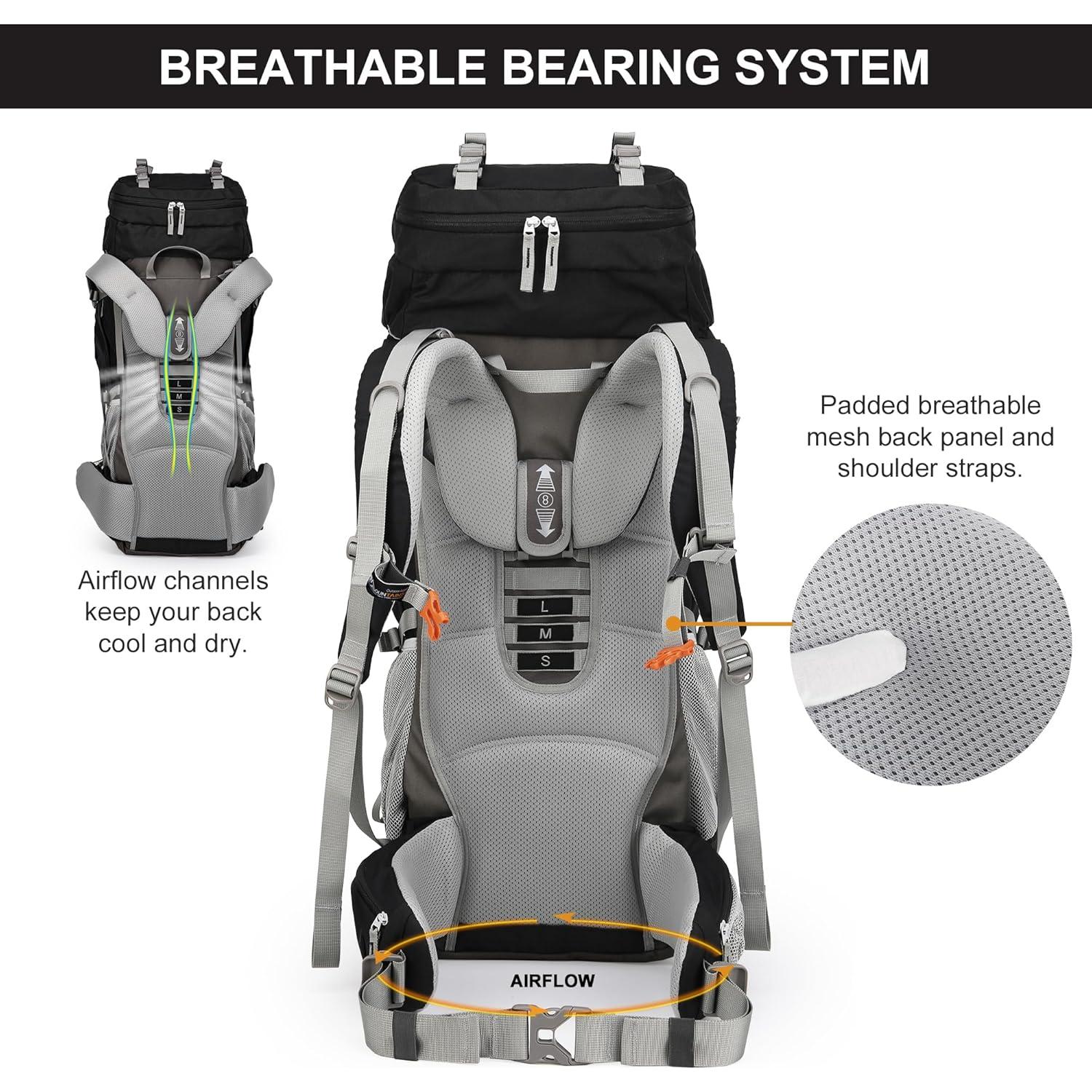 Mochila de Senderismo MOUNTAINTOP 70L con Marco Interno y Funda