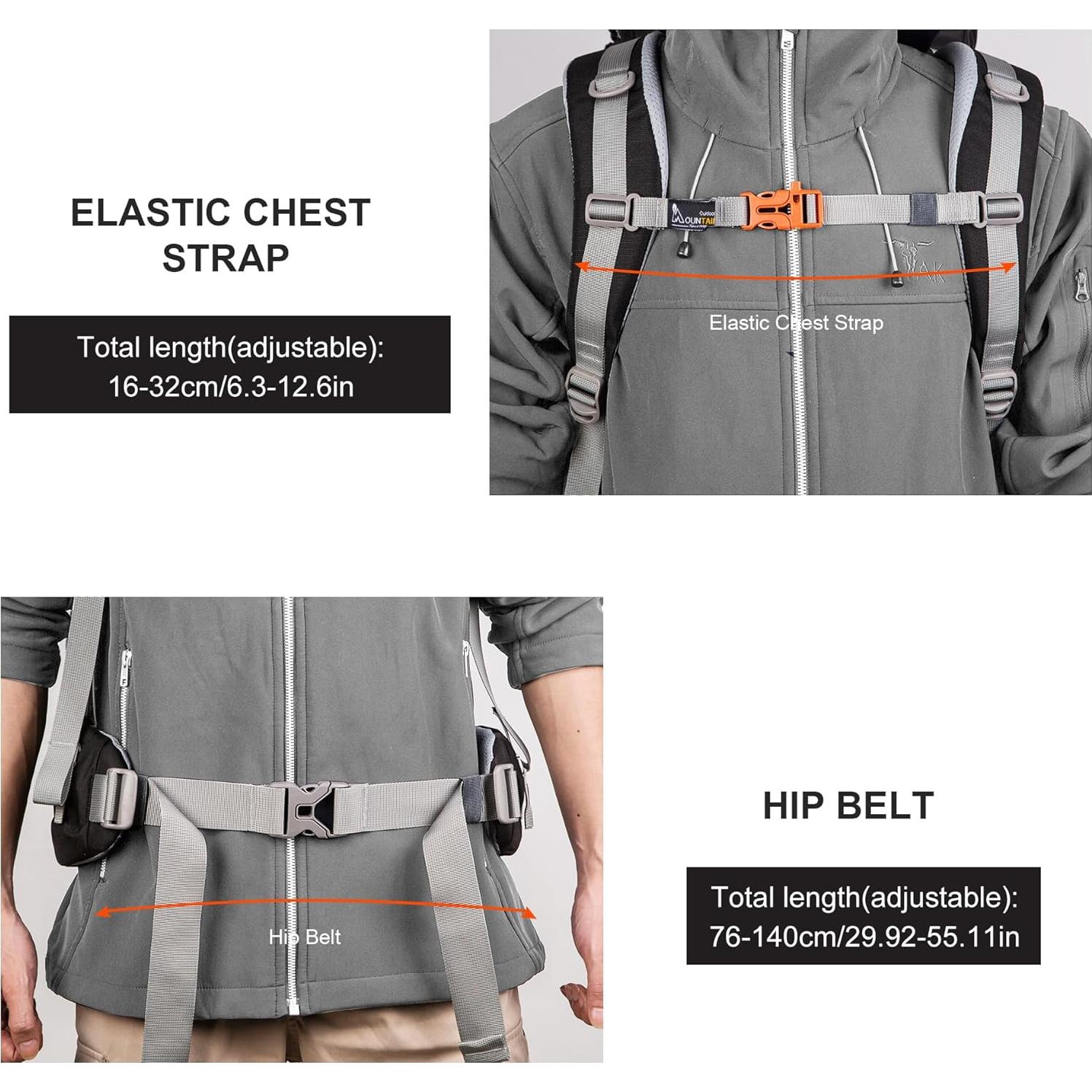 Mochila de Senderismo MOUNTAINTOP 70L con Marco Interno y Funda