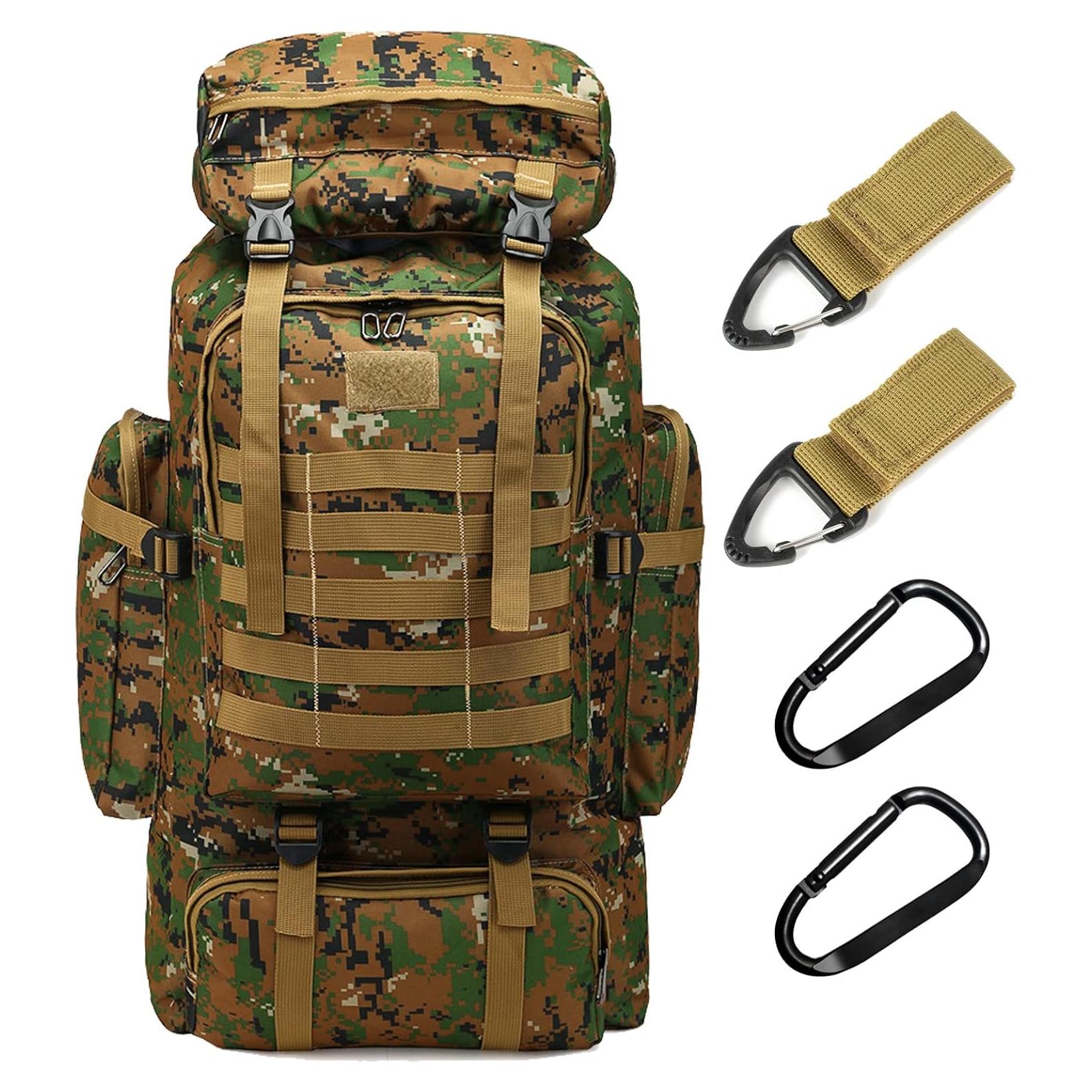 Mochila de Senderismo 70L Oxford Militar Negra - Impermeable