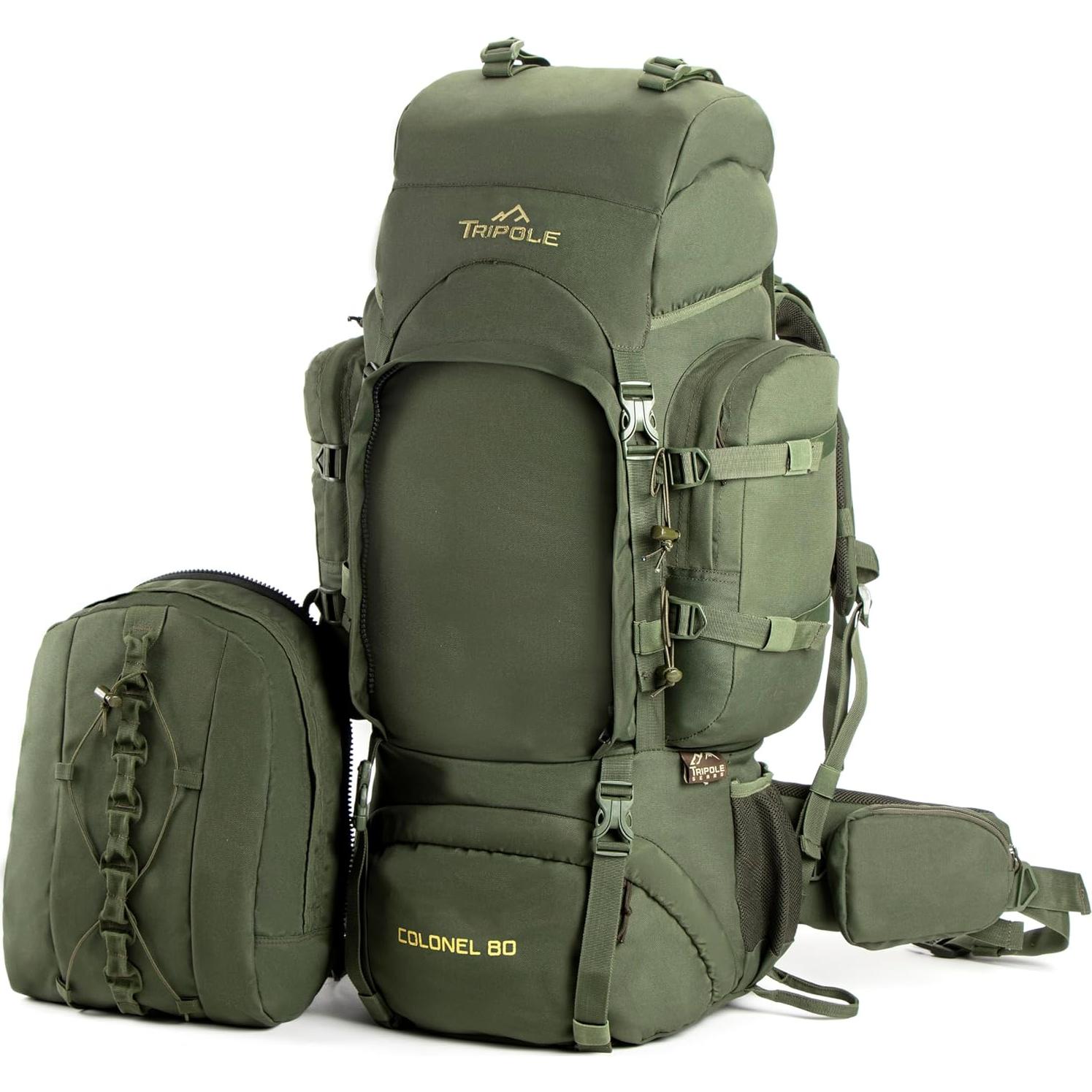 Mochila de Trekking Tripole Gears Colonel 95L Verde Ejército