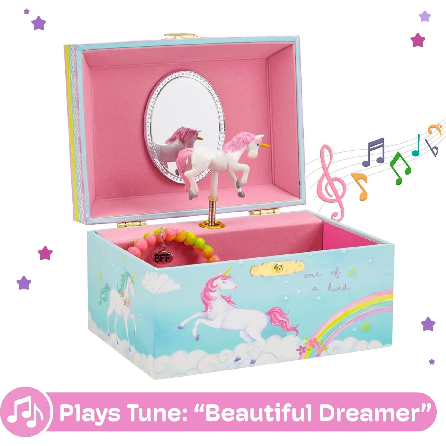 Caja de Joyería Musical Jewelkeeper Unicornio 15.24x11.75 cm