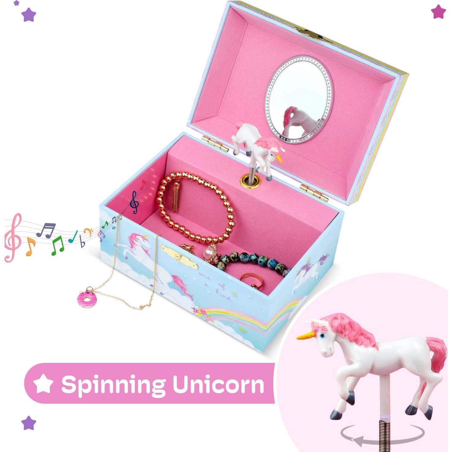 Caja de Joyería Musical Jewelkeeper Unicornio 15.24x11.75 cm