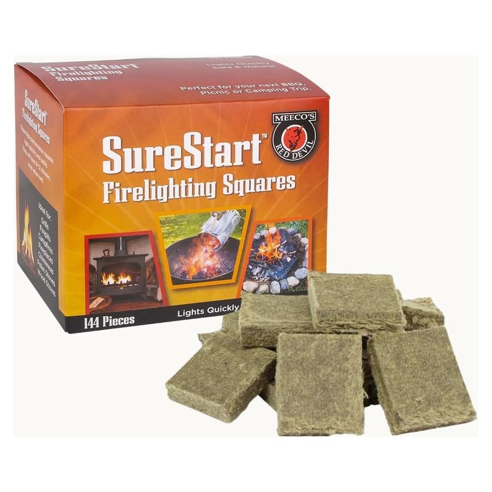 Cuadrados de Encendido MEECO'S RED DEVIL 144 Unidades - Fuego Rápido