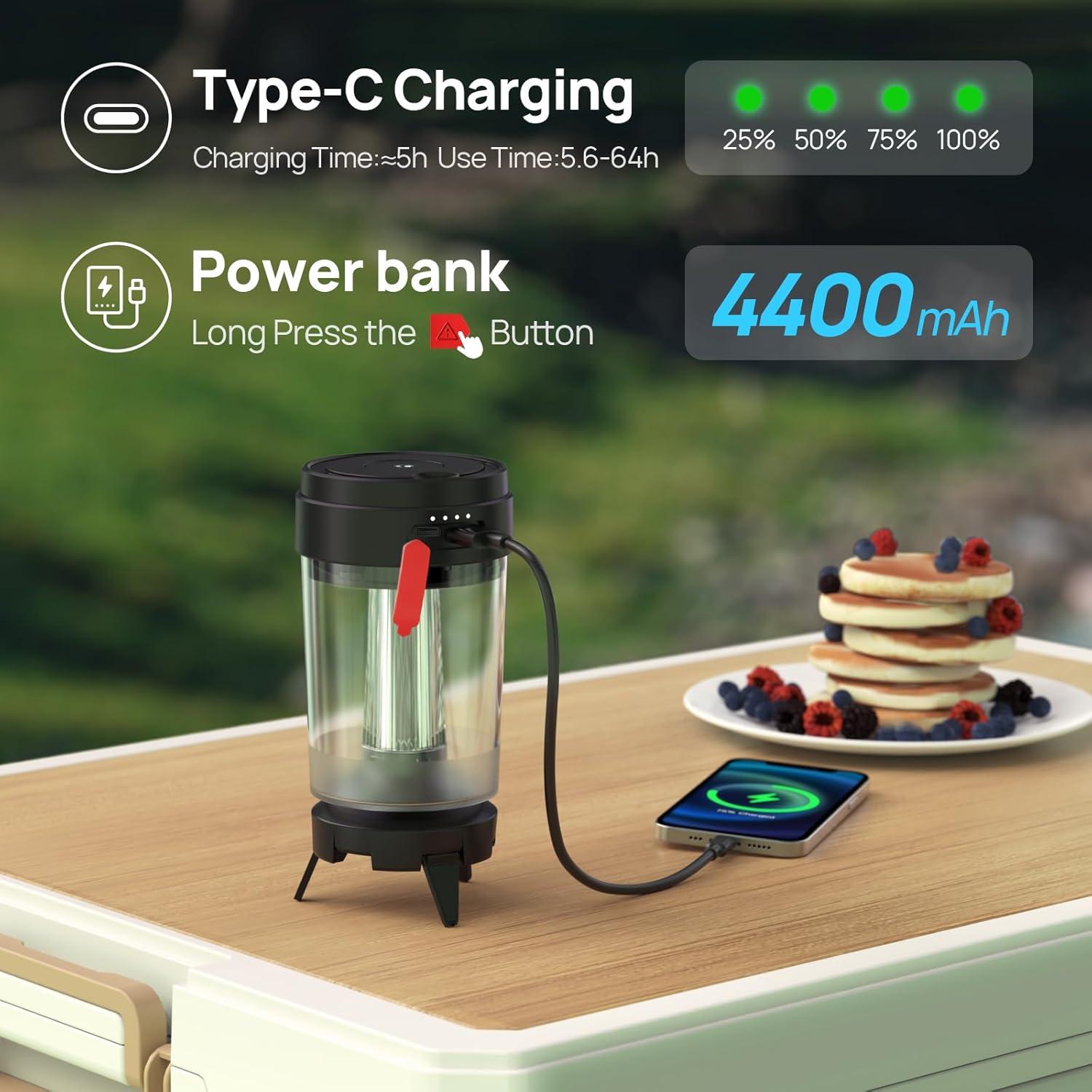 Linterna de Camping LED Consciot C10 Recargable USB-C 425 Lúmenes