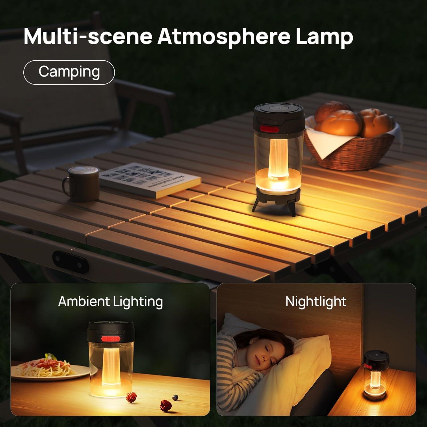 Linterna de Camping LED Consciot C10 Recargable USB-C 425 Lúmenes