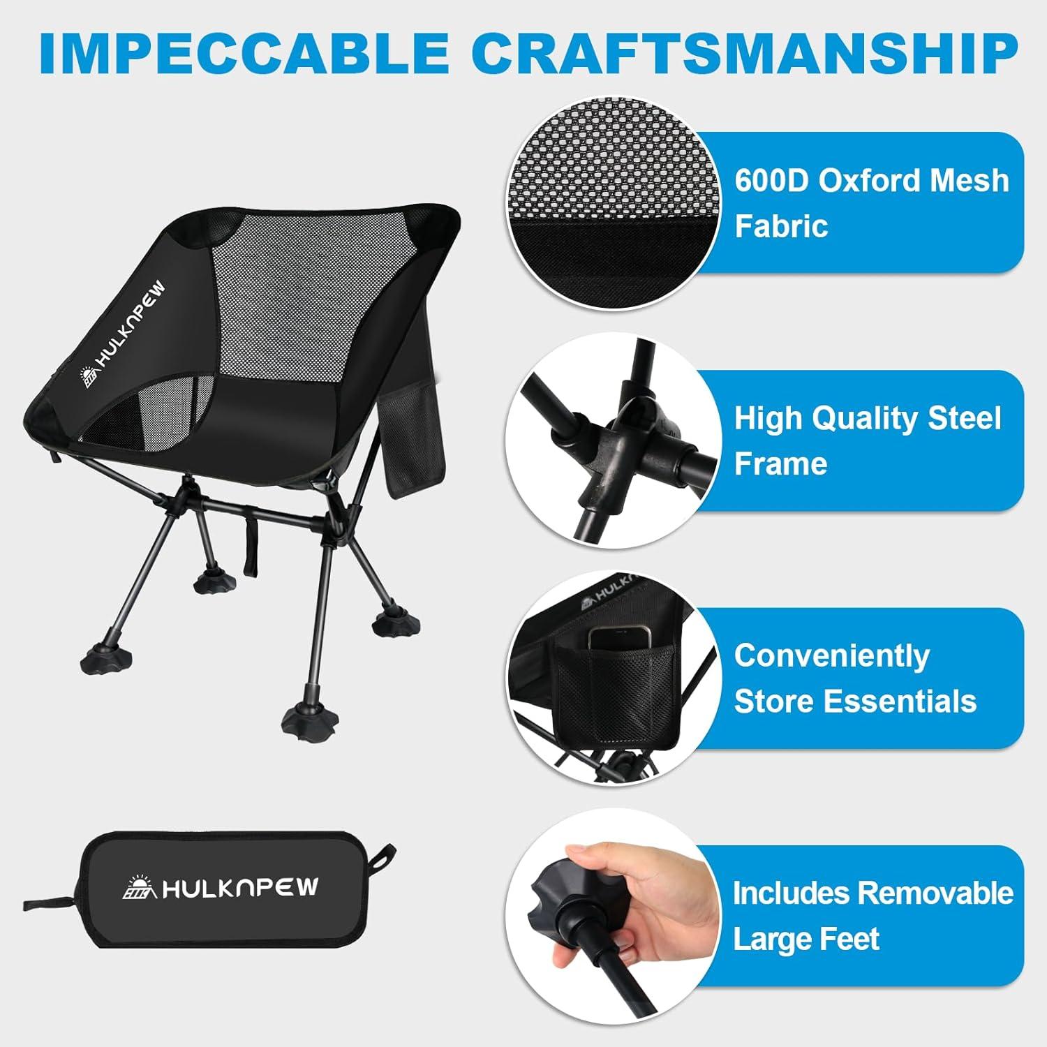 Silla de Camping Plegable HULKNPEW Ultraligera 1.57kg