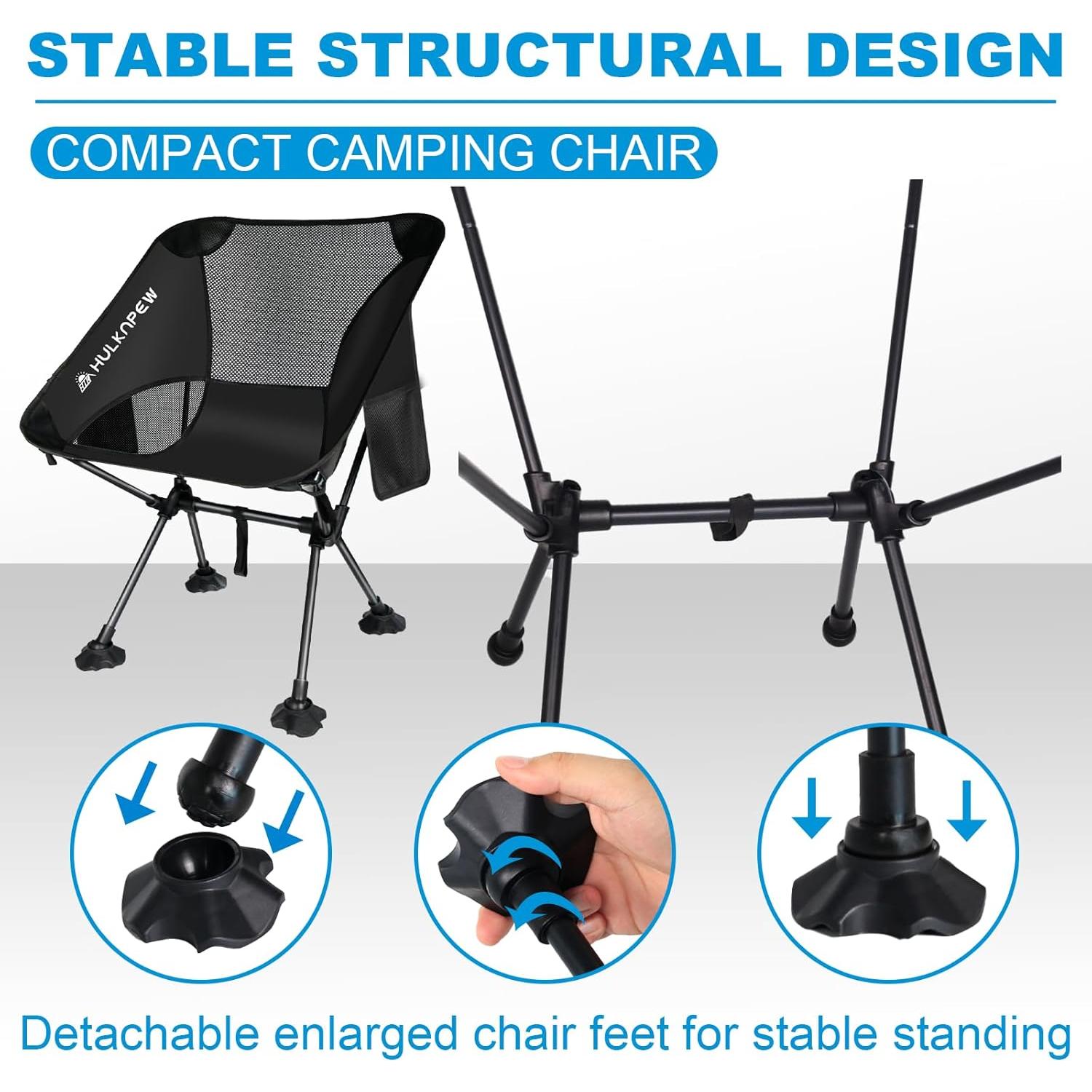 Silla de Camping Plegable HULKNPEW Ultraligera 1.57kg