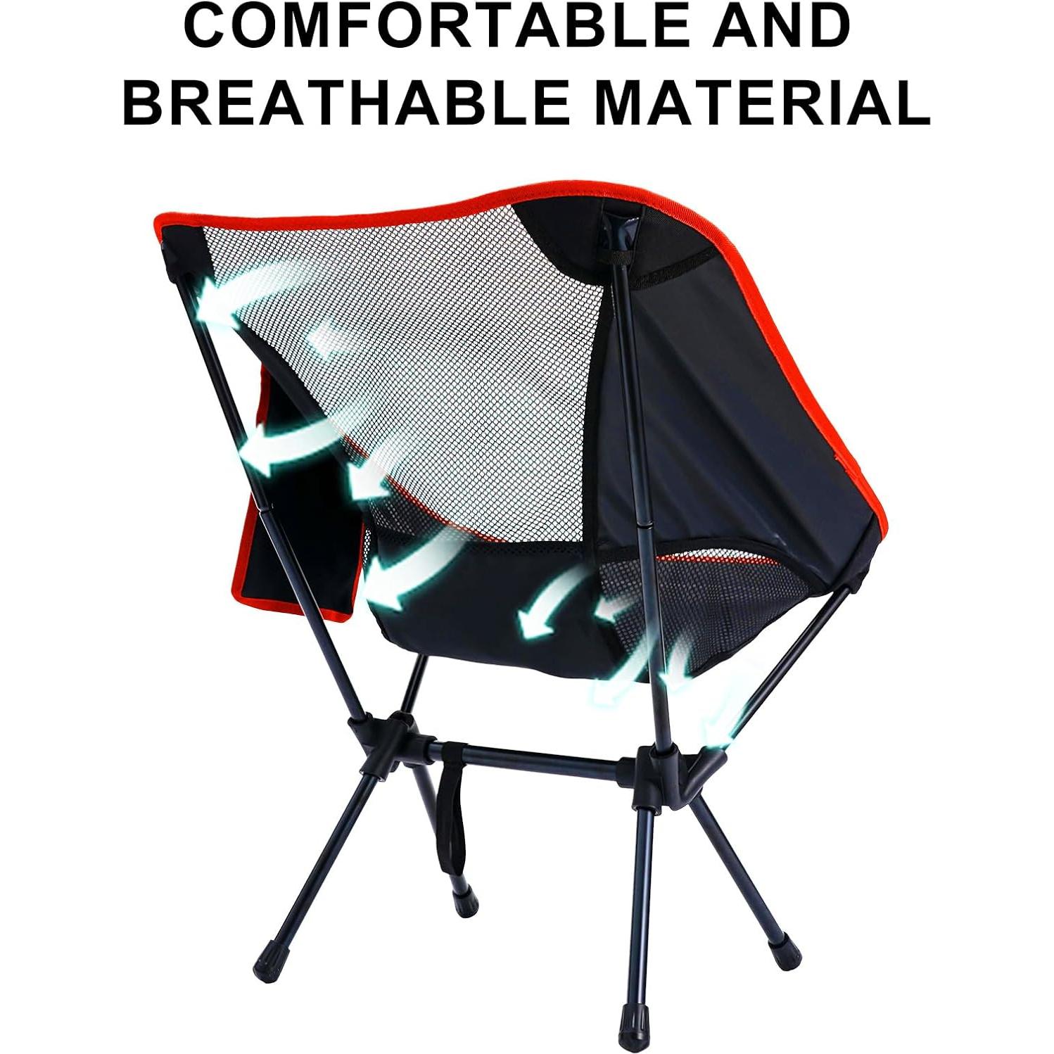 Silla de Camping Plegable Doseno Negra 1.1 kg Soporta 121 kg