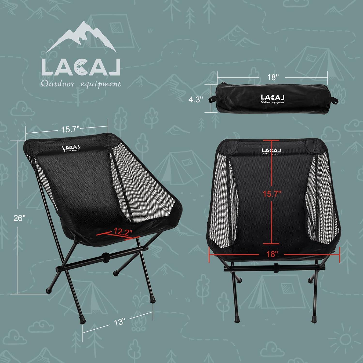 Silla de Camping Plegable G2 GO2GETHER LFC03-1-2 Negra 150kg