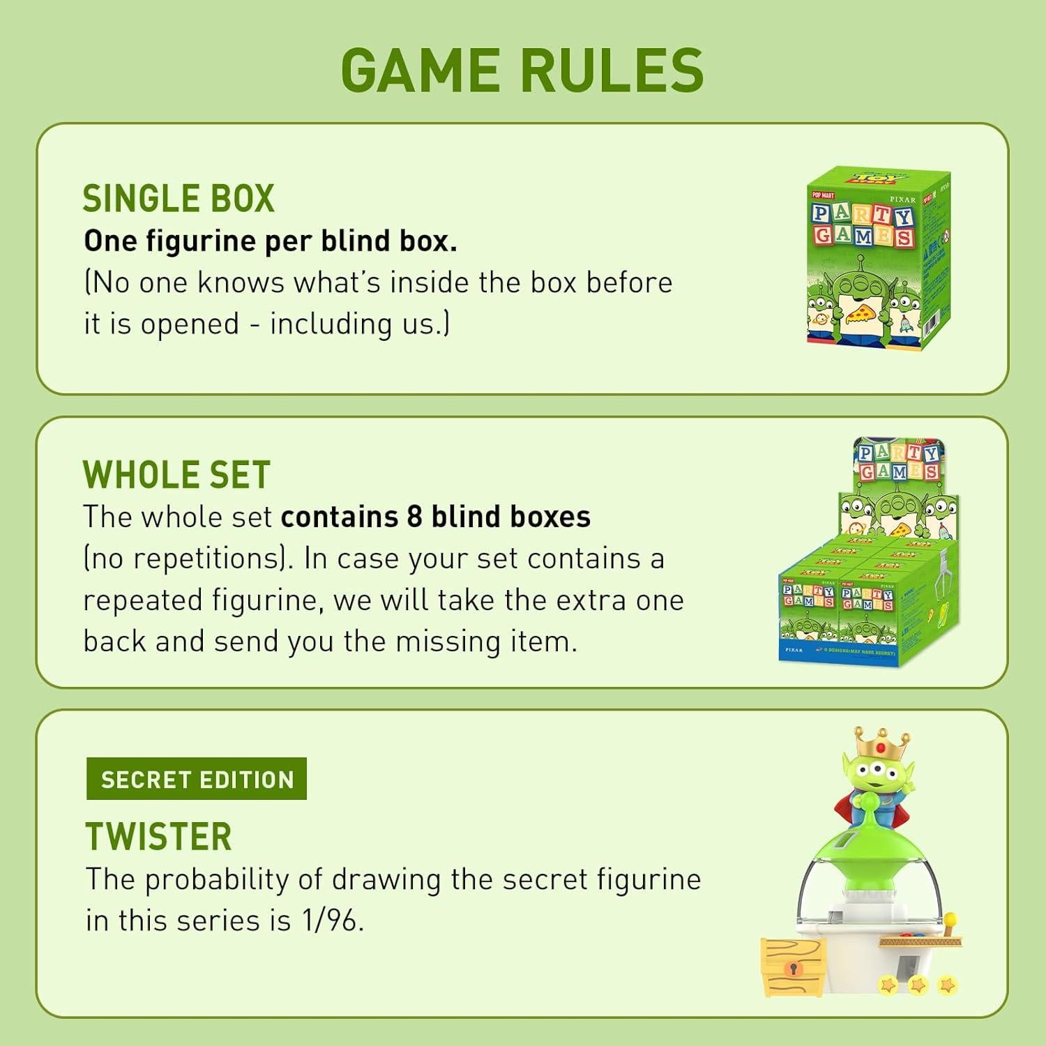 Figuras de Acción POP MART Pixar Alienígena - Caja Sorpresa