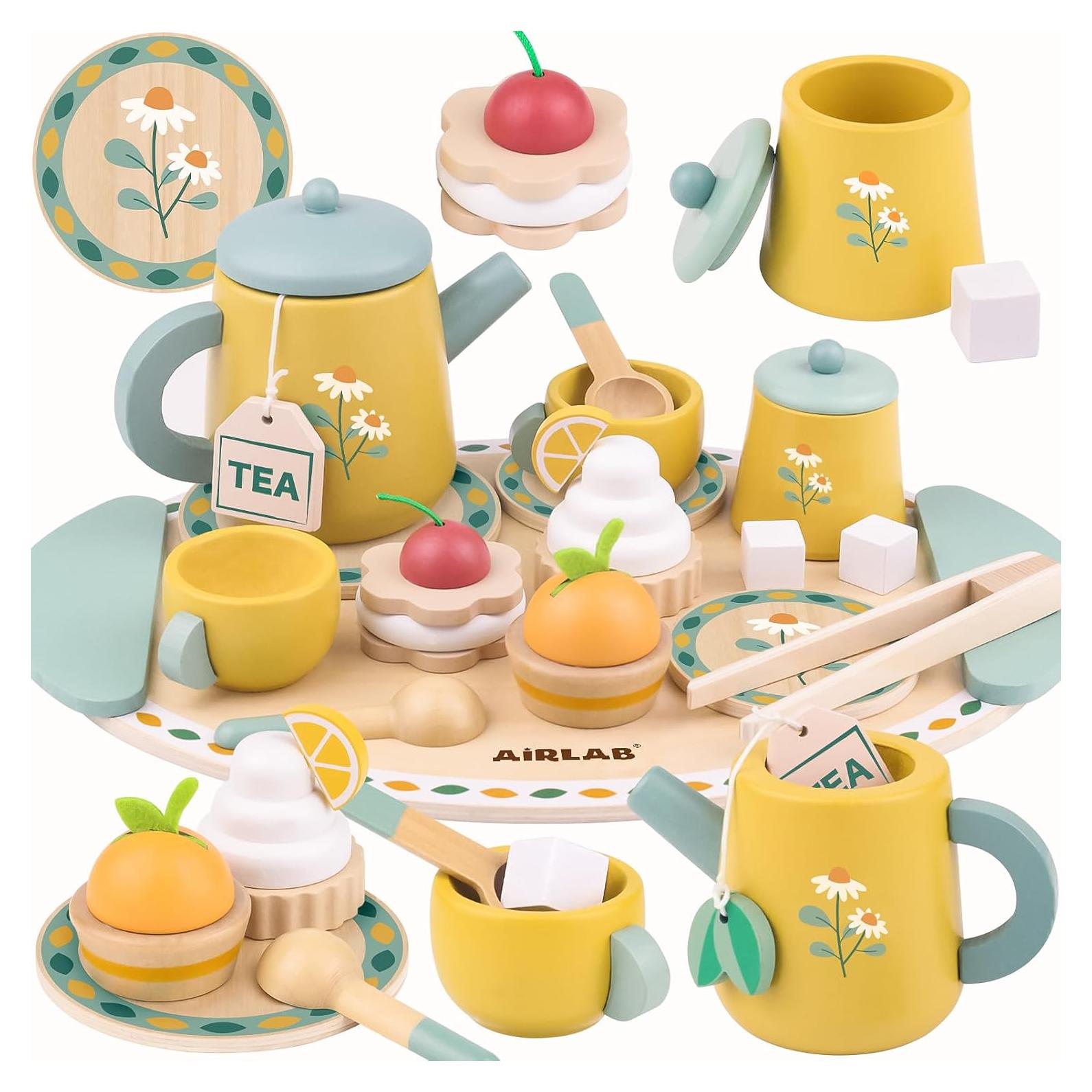 Juego de té de madera Airlab para niños 3 a 5 años