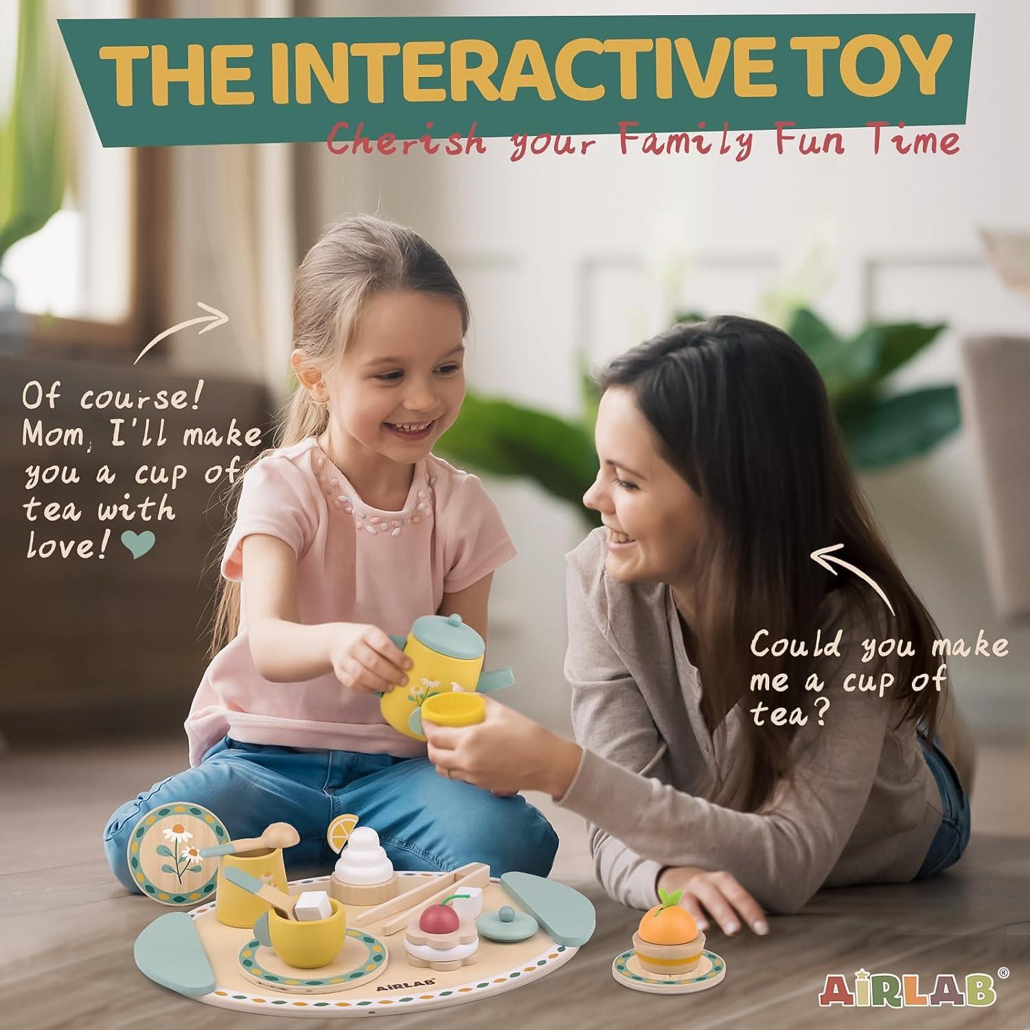 Juego de té de madera Airlab para niños 3 a 5 años