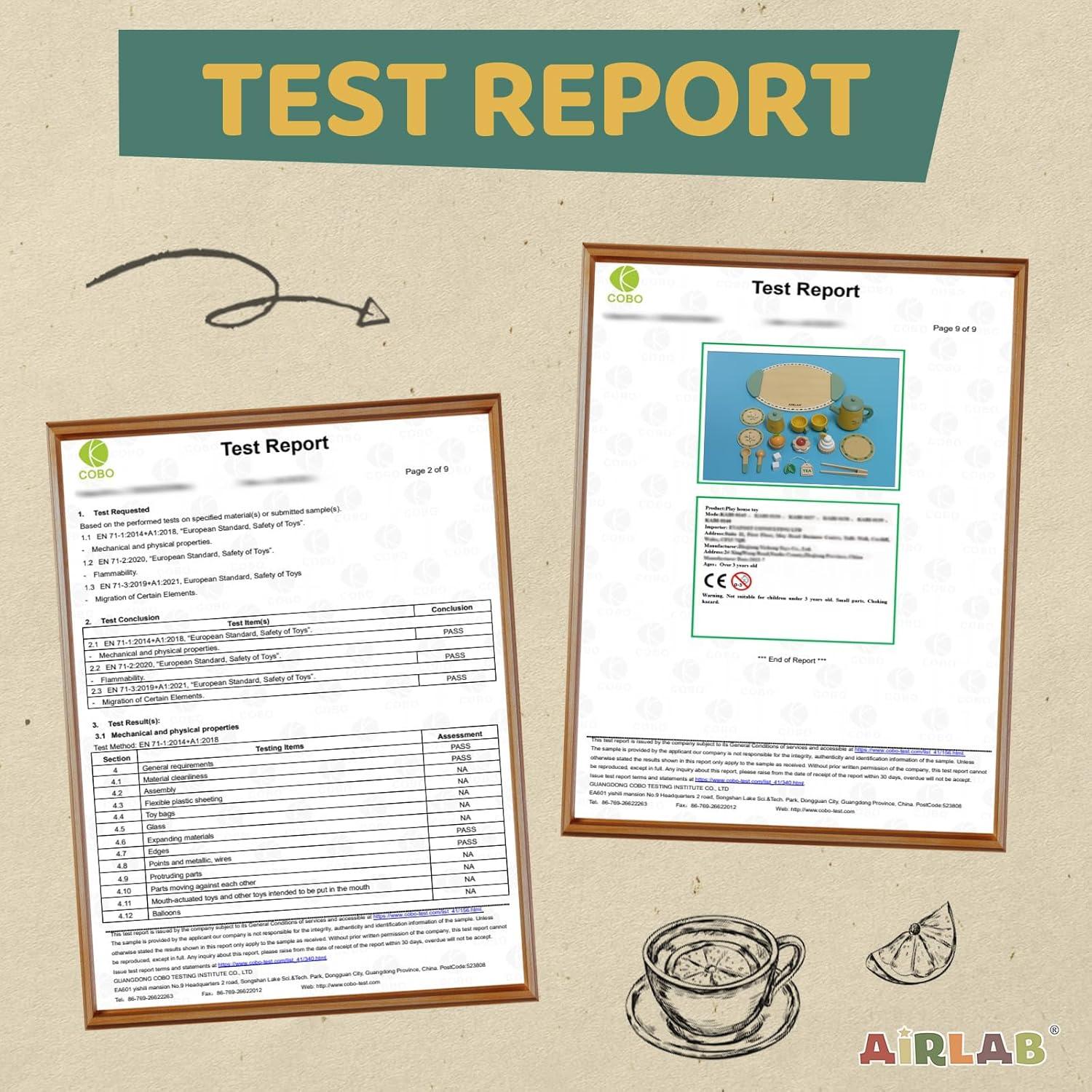 Juego de té de madera Airlab para niños 3 a 5 años