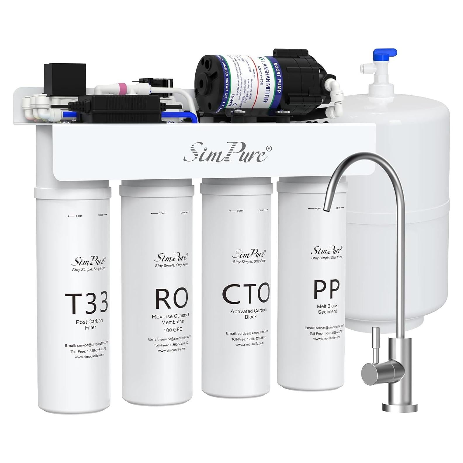 Filtro de Agua SimPure T1-100 Ósmosis Inversa 9.5L TDS Casi 0