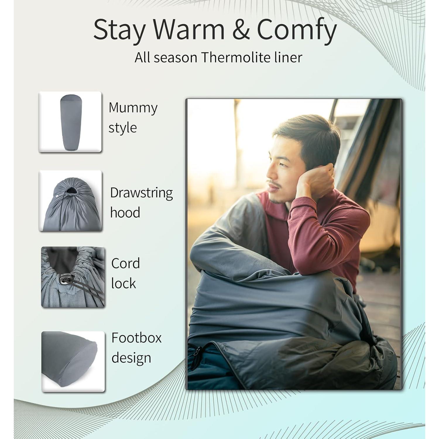 Forro de Saco de Dormir Litume Thermolite 22°F (12°C) Momia