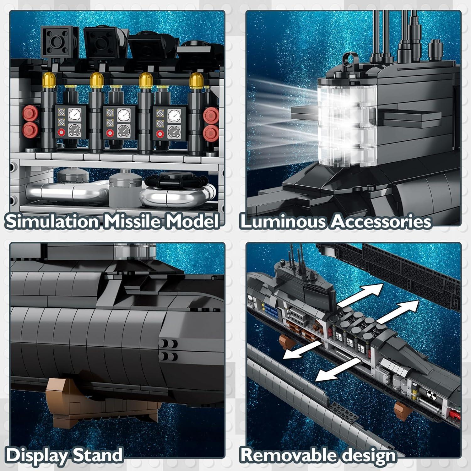 JMBricklayer Submarino Nuclear 61505 con Luces LED 1,54 kg