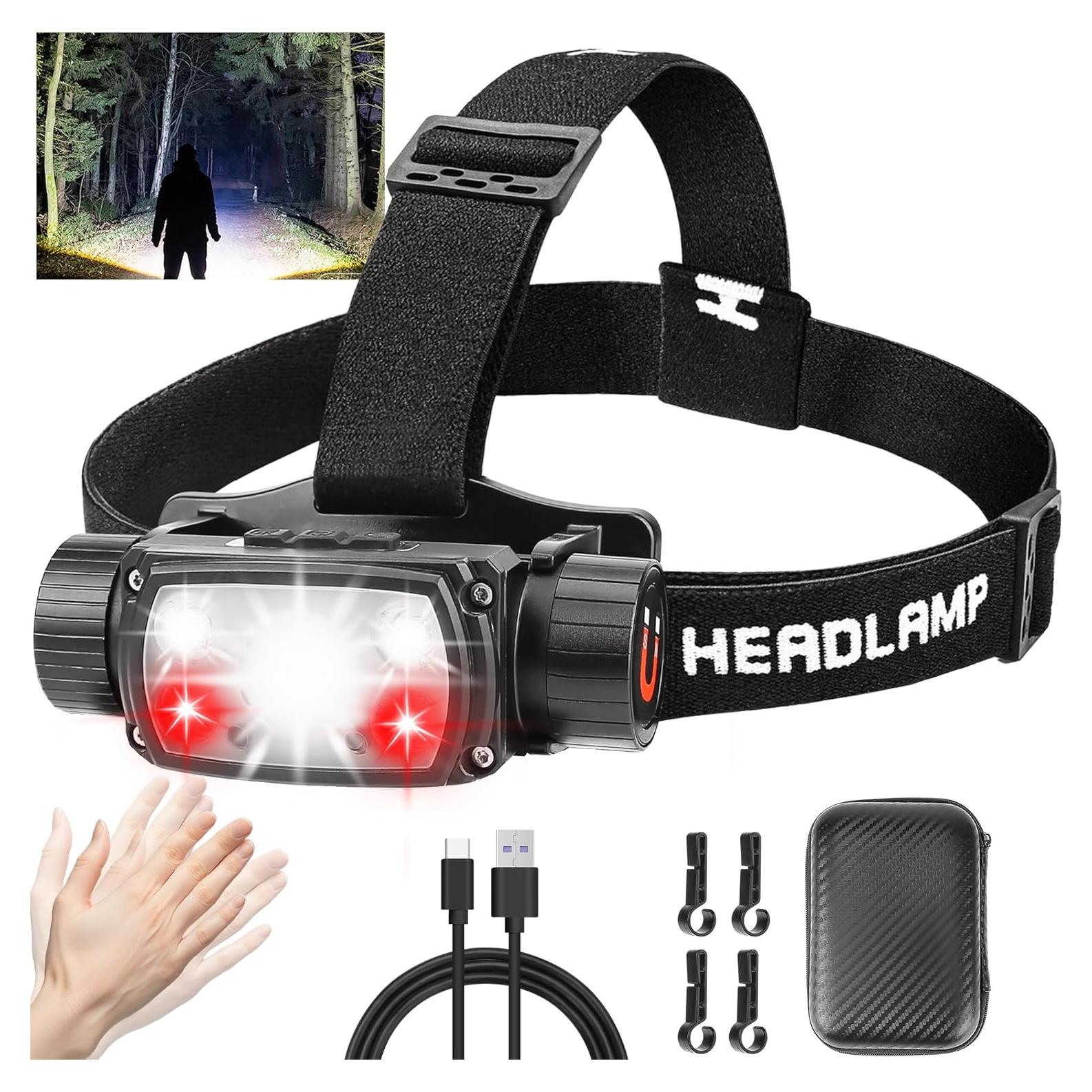 Linterna Frontal Recargable Sparkleing 2000 Lúmenes LED 9 Modos