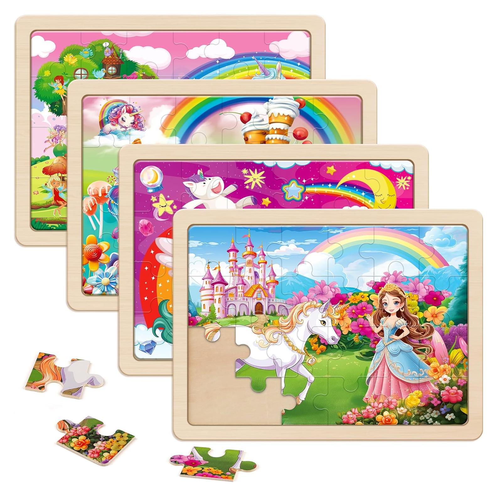 Rompecabezas de Madera Unicornio SYNARRY 24 Piezas 31x23cm