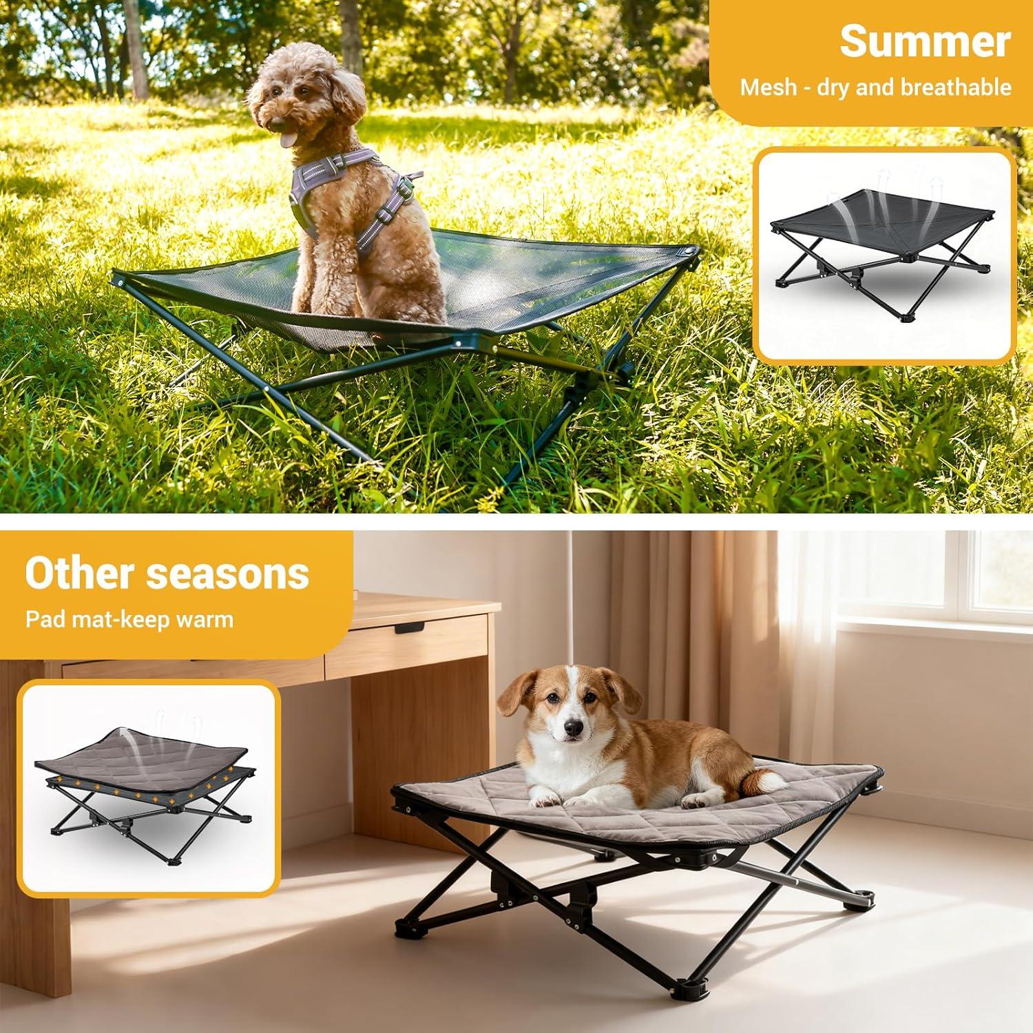 Cama Elevada para Perros Medianos KingCamp 76.7x76.7cm