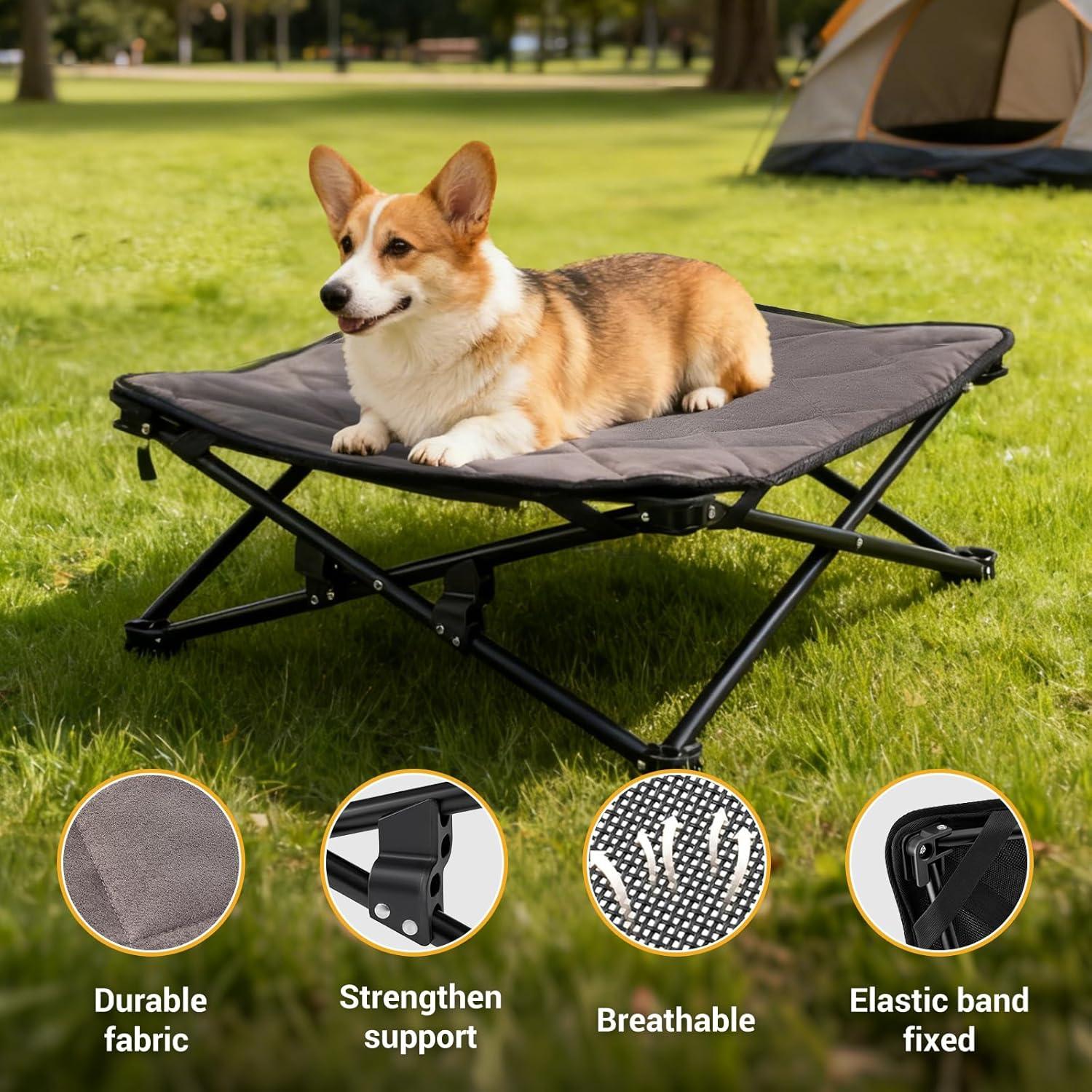 Cama Elevada para Perros Medianos KingCamp 76.7x76.7cm