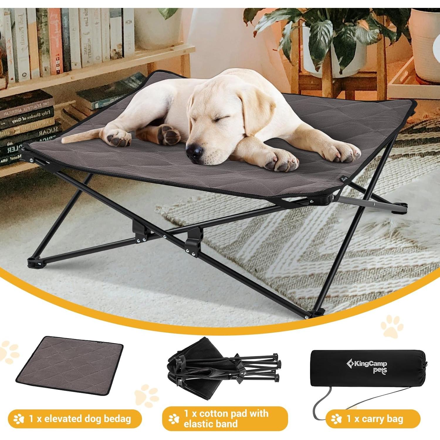 Cama Elevada para Perros Medianos KingCamp 76.7x76.7cm