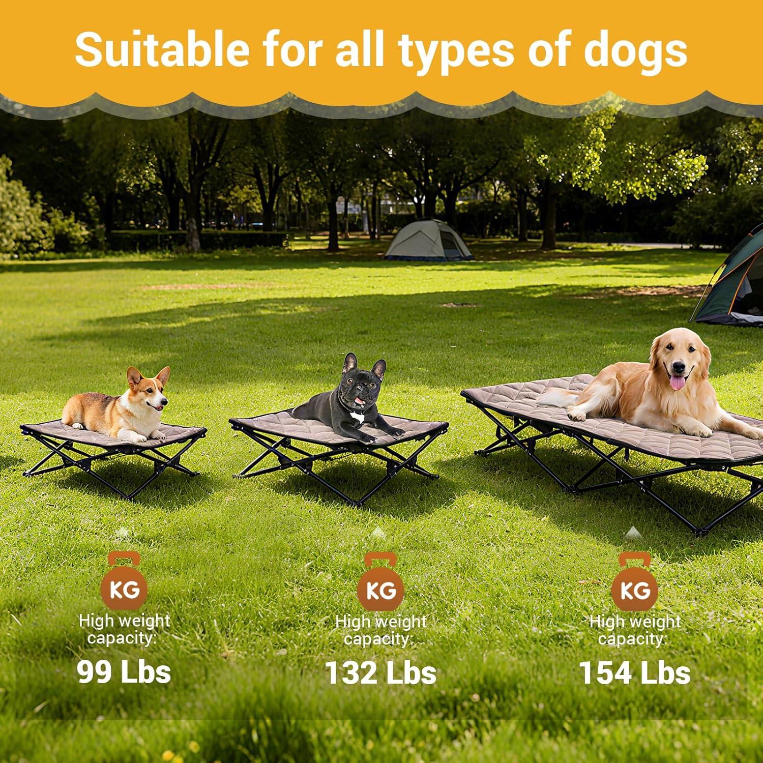 Cama Elevada para Perros Medianos KingCamp 76.7x76.7cm