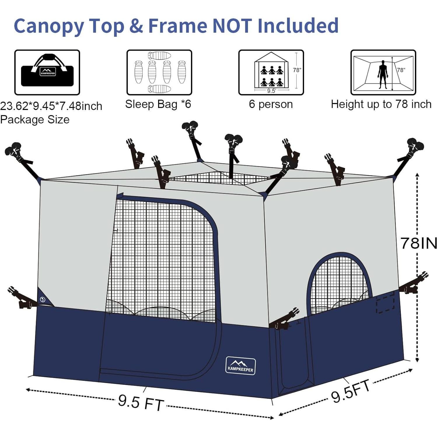 Tienda Interna KAMPKEEPER para Canopy 10x10, Azul Marino