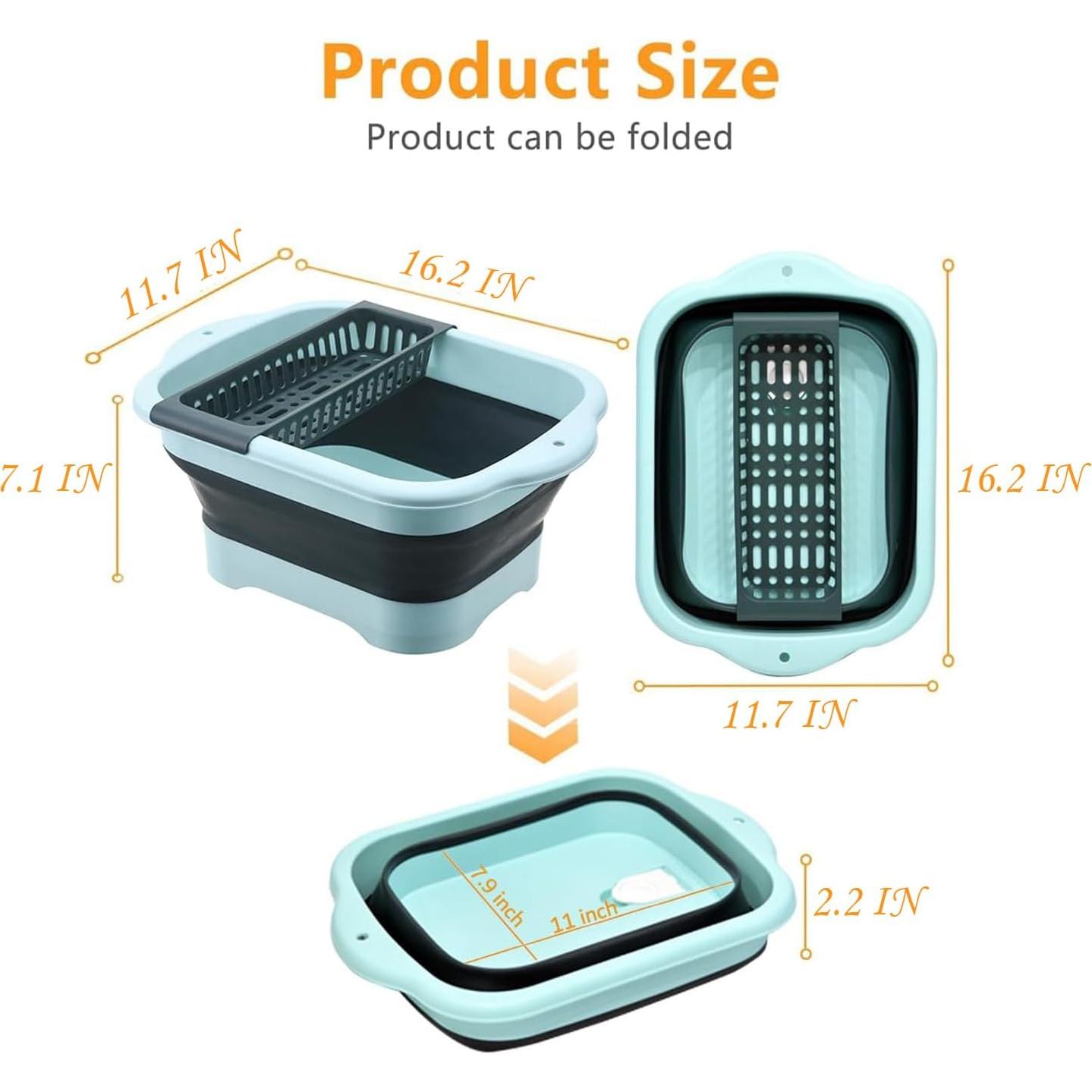 Lavabo Plegable Alltiett 11.28L Verde con Drenaje Pop-Up