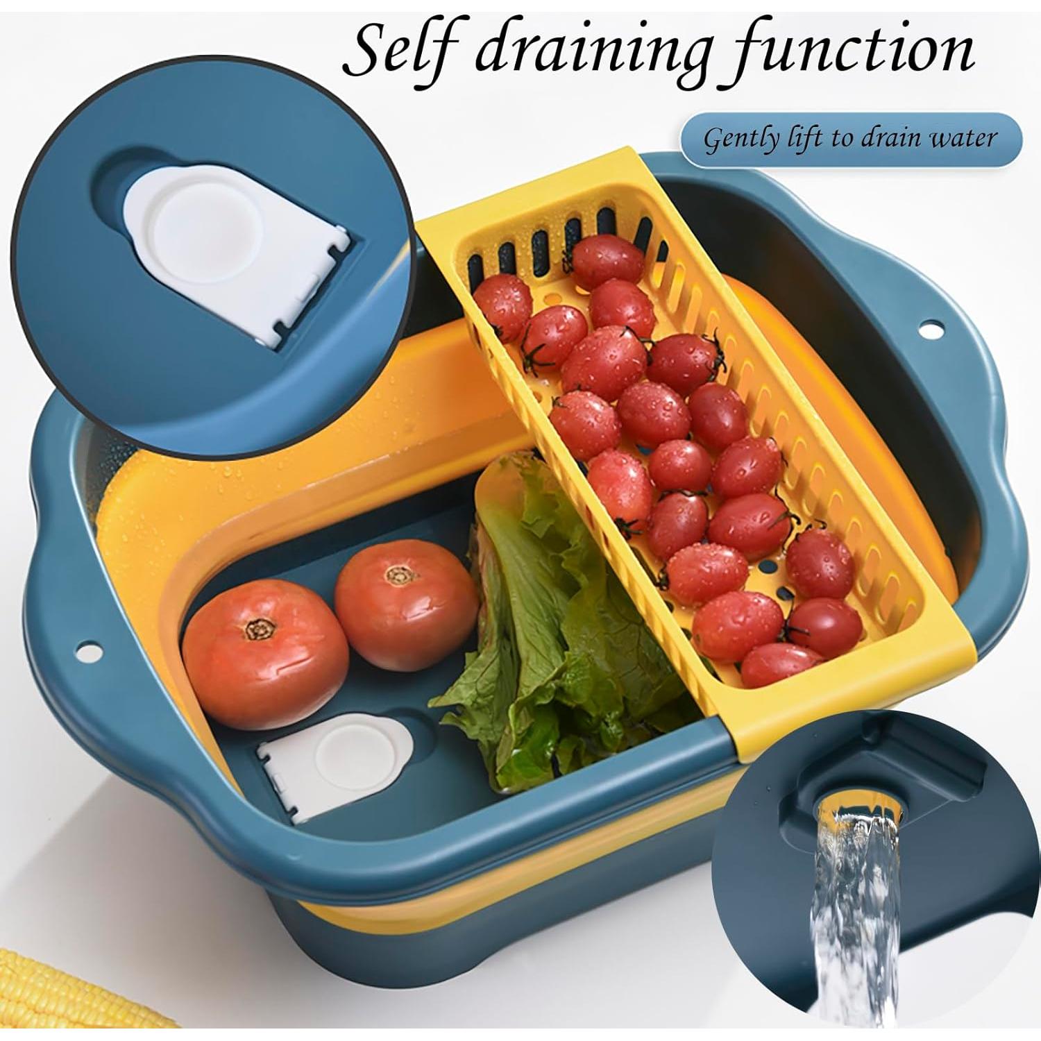 Lavabo Plegable Alltiett 11.28L Verde con Drenaje Pop-Up