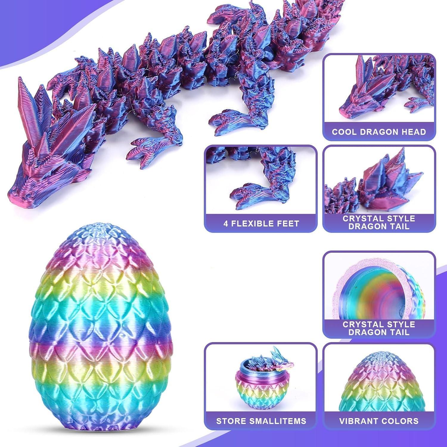 4 Huevos de Dragón Impresos en 3D Ivrmtal Coloridos