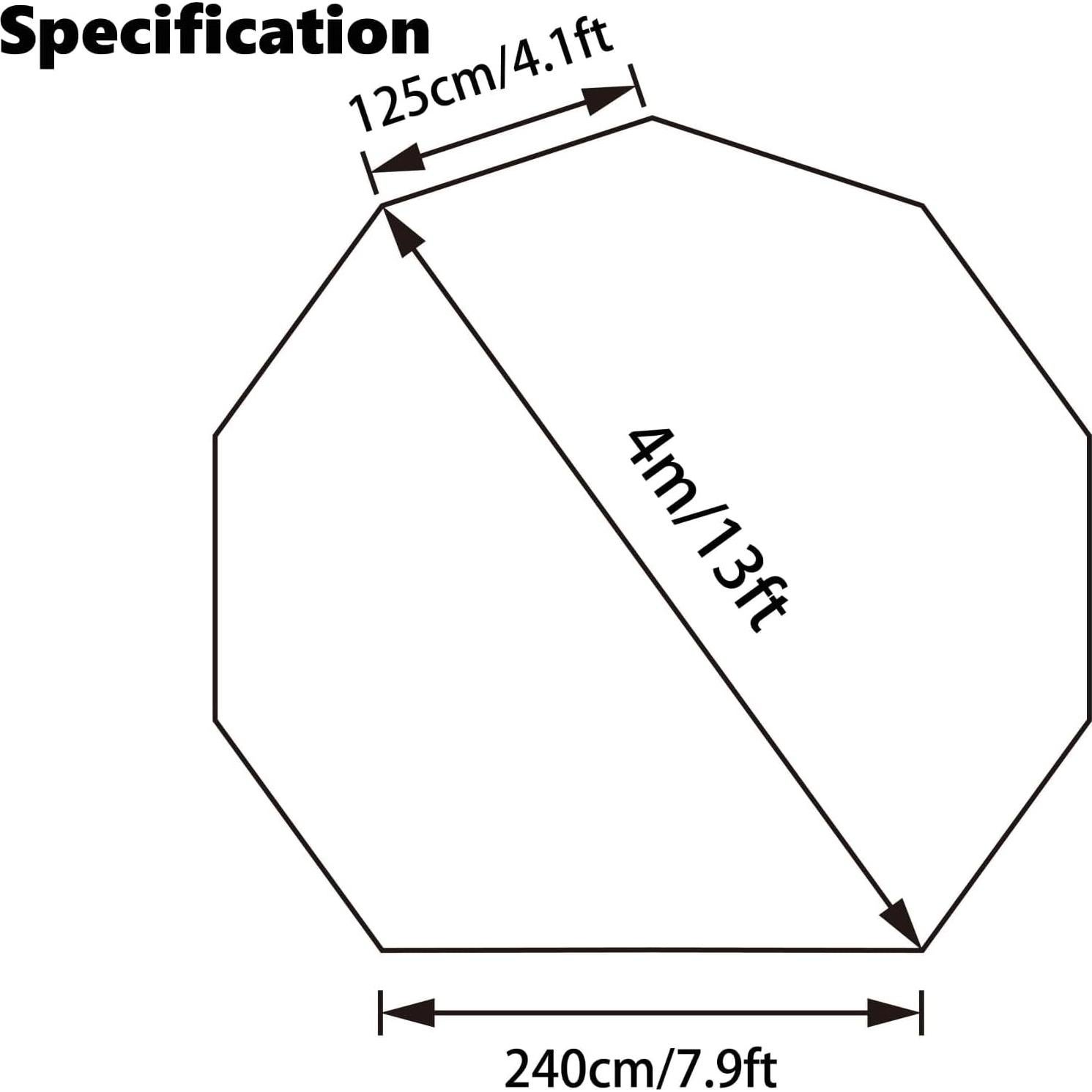 DANCHEL OUTDOOR Bell Tent Footprint Waterproof Round Tarp Ground Sheet for Yurt Tent Glamping Tent Camping Accessories, 4M/13ft, Black,Universal