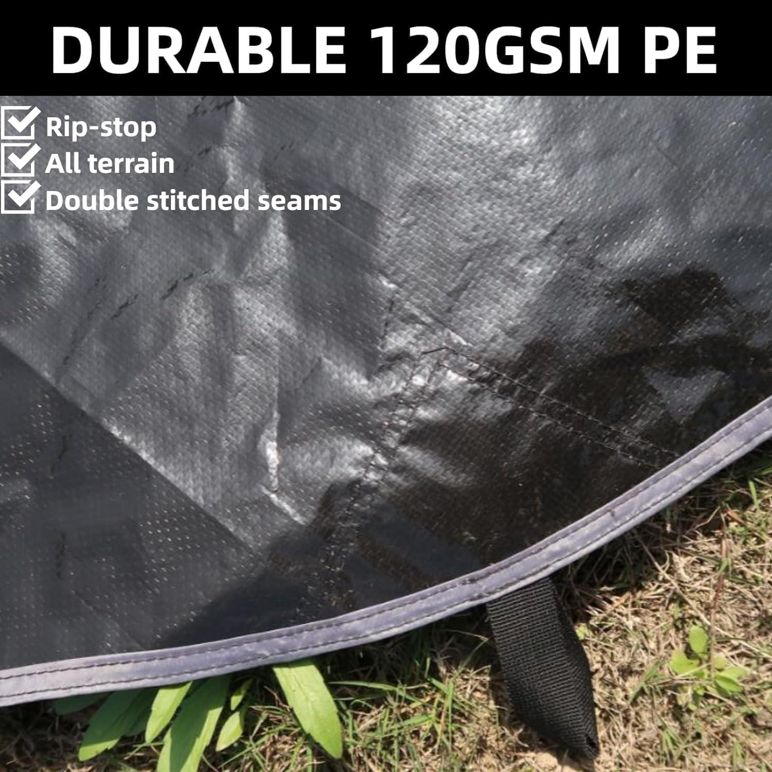 DANCHEL OUTDOOR Bell Tent Footprint Waterproof Round Tarp Ground Sheet for Yurt Tent Glamping Tent Camping Accessories, 4M/13ft, Black,Universal