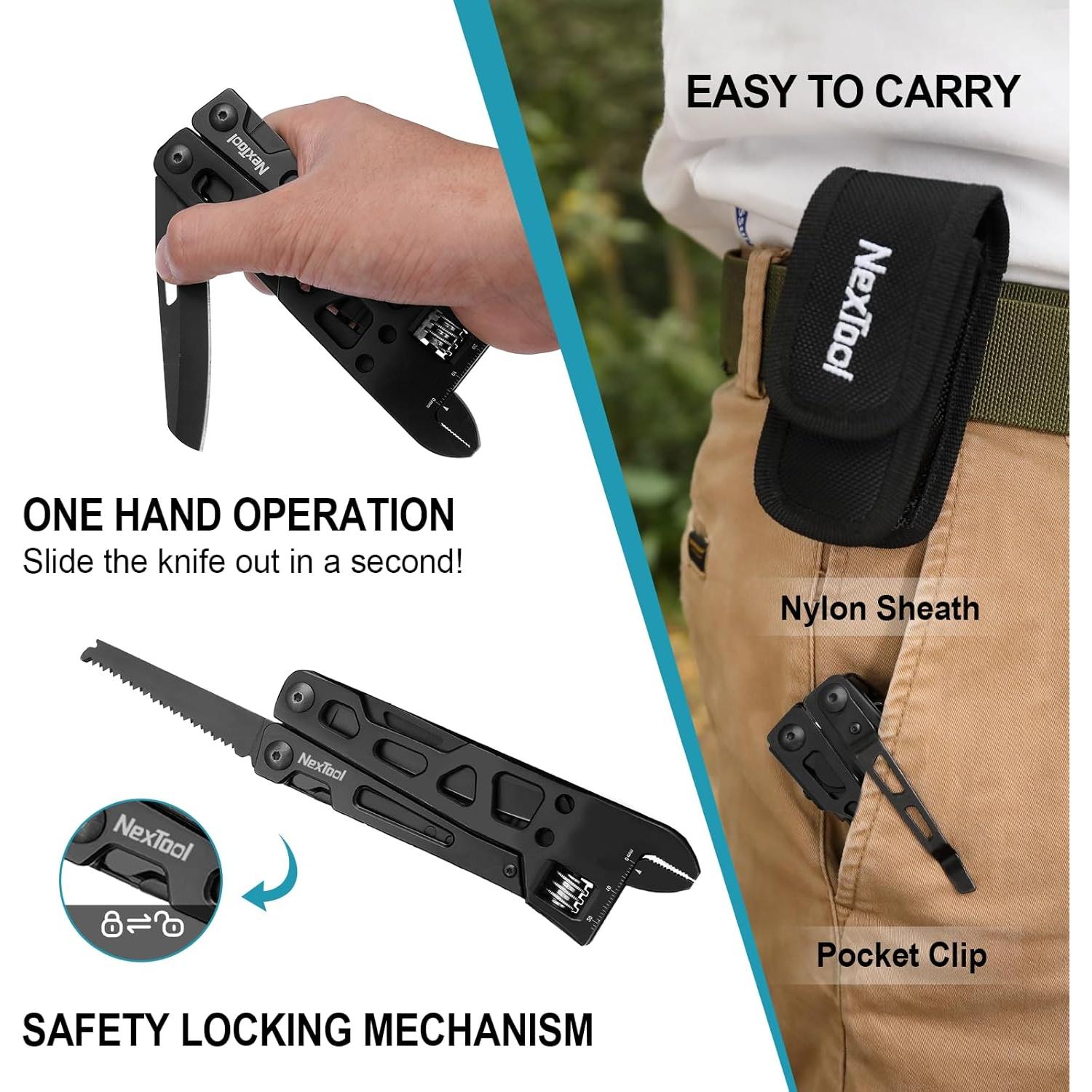 Multiherramienta 9 en 1 NexTool Llave Ajustable Acero Inoxidable