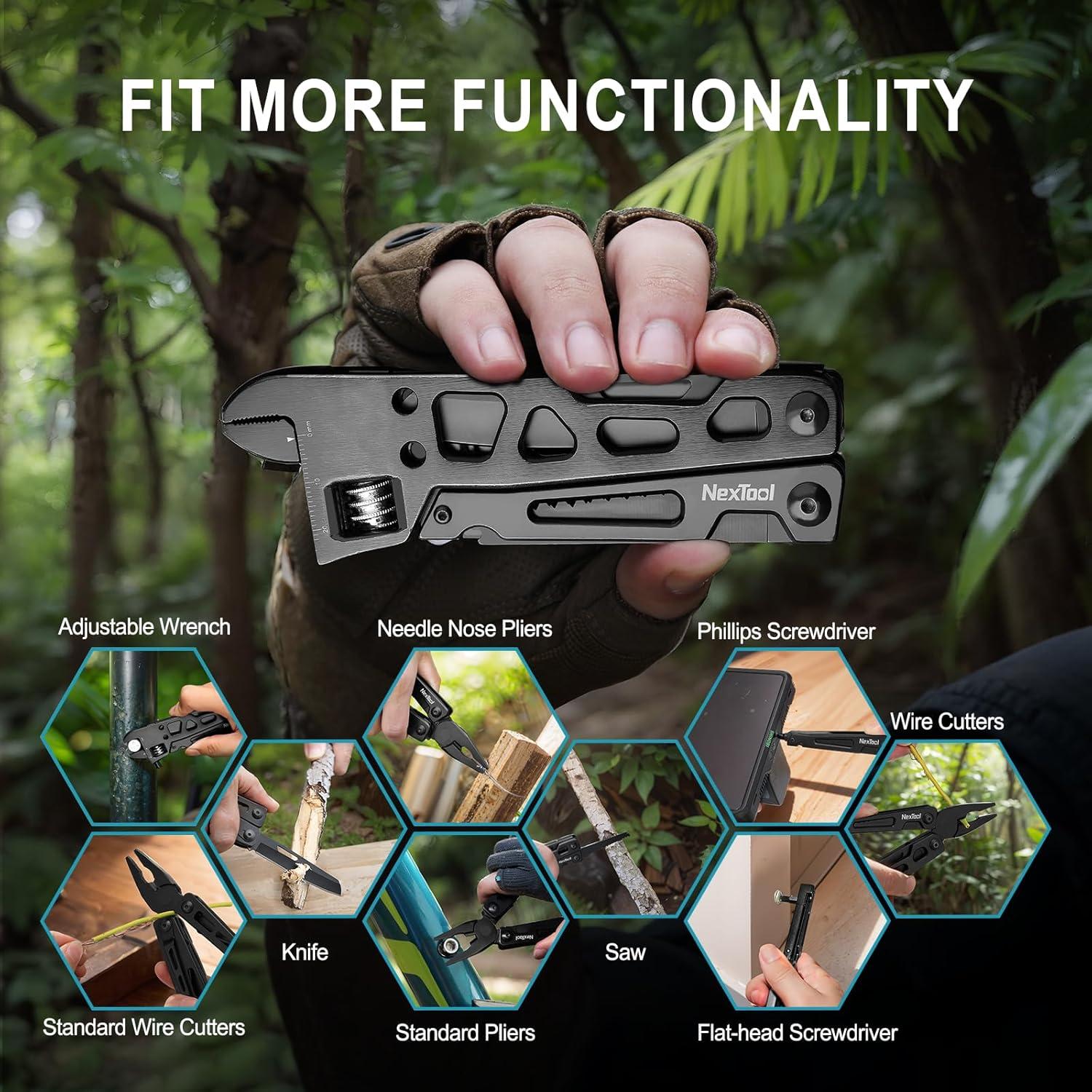 Multiherramienta 9 en 1 NexTool Llave Ajustable Acero Inoxidable