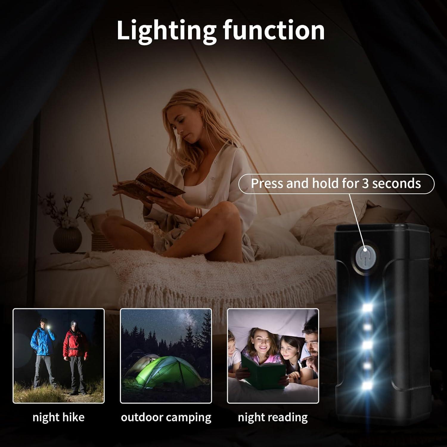 Ducha Portátil AZXJC con Iluminación LED y Batería 2.8x9.5 in