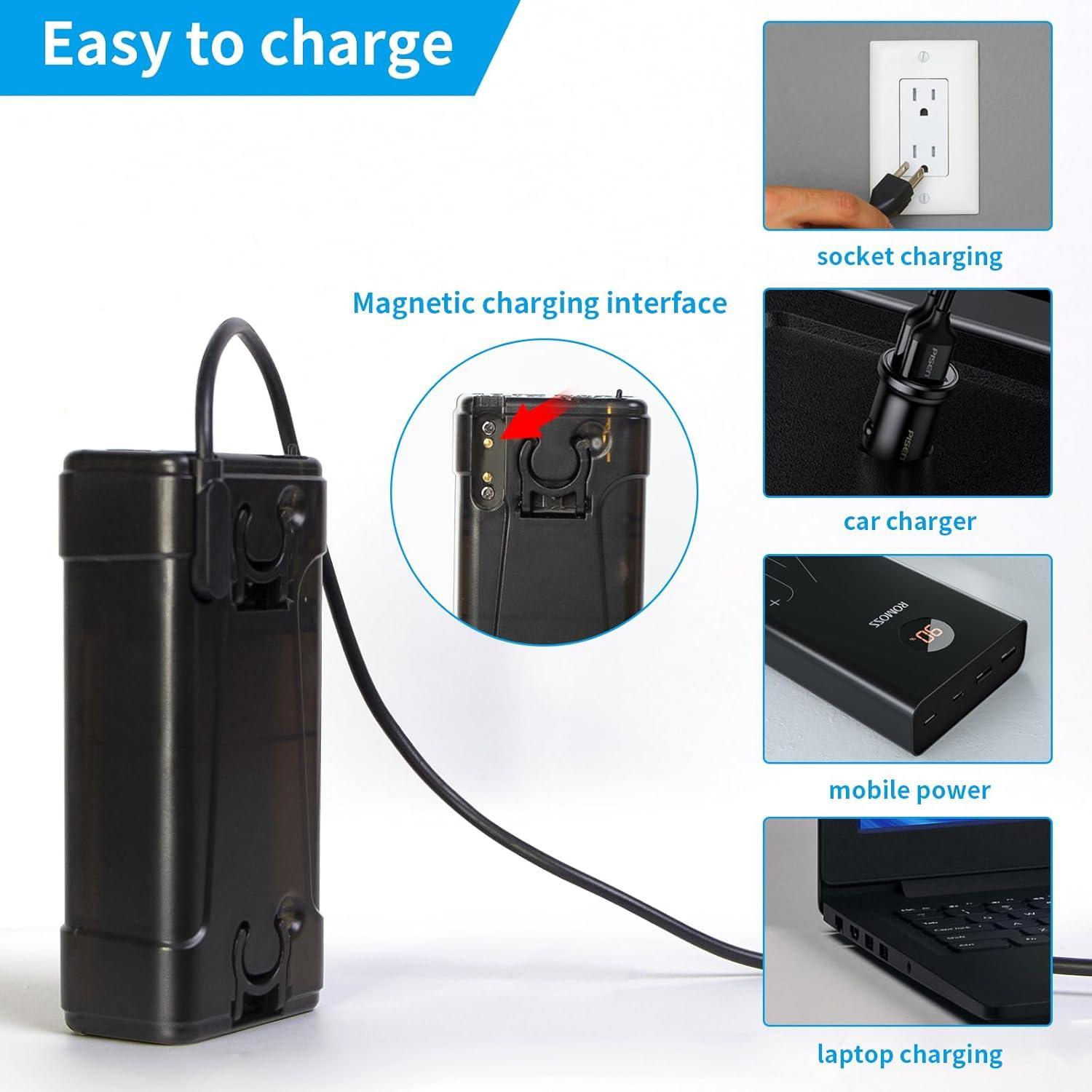 Ducha Portátil AZXJC con Iluminación LED y Batería 2.8x9.5 in