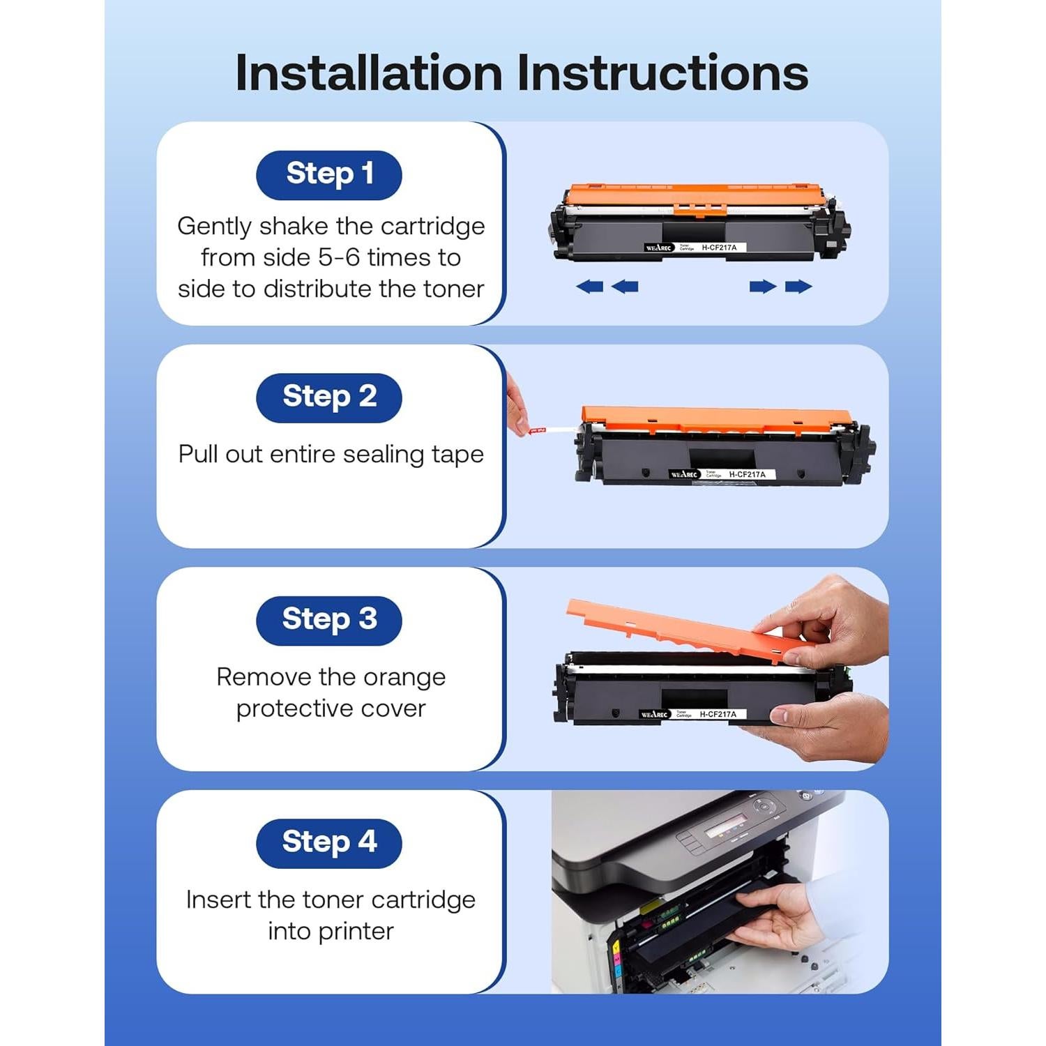 Cartucho de Tóner Compatible WEAREC 17A CF217A Negro 2-Pack