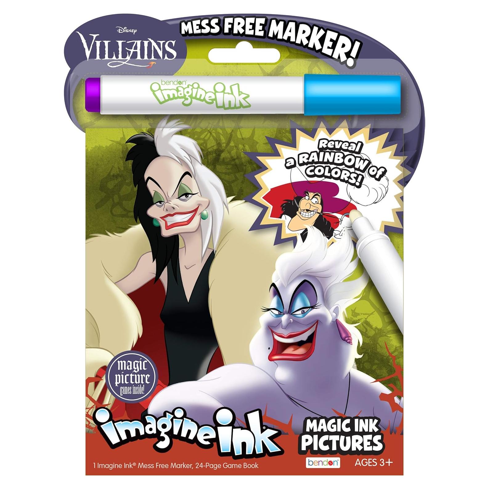 Libro para Colorear Disney Villanos Bendon 50490 con Marcador