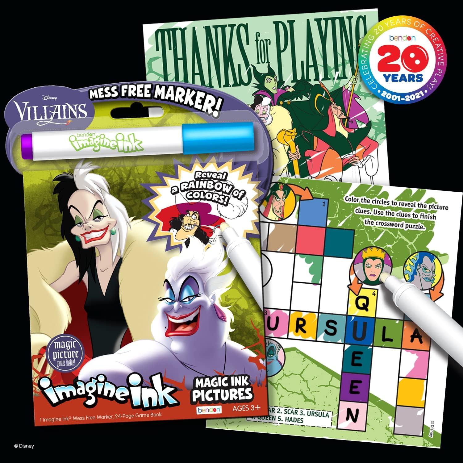 Libro para Colorear Disney Villanos Bendon 50490 con Marcador