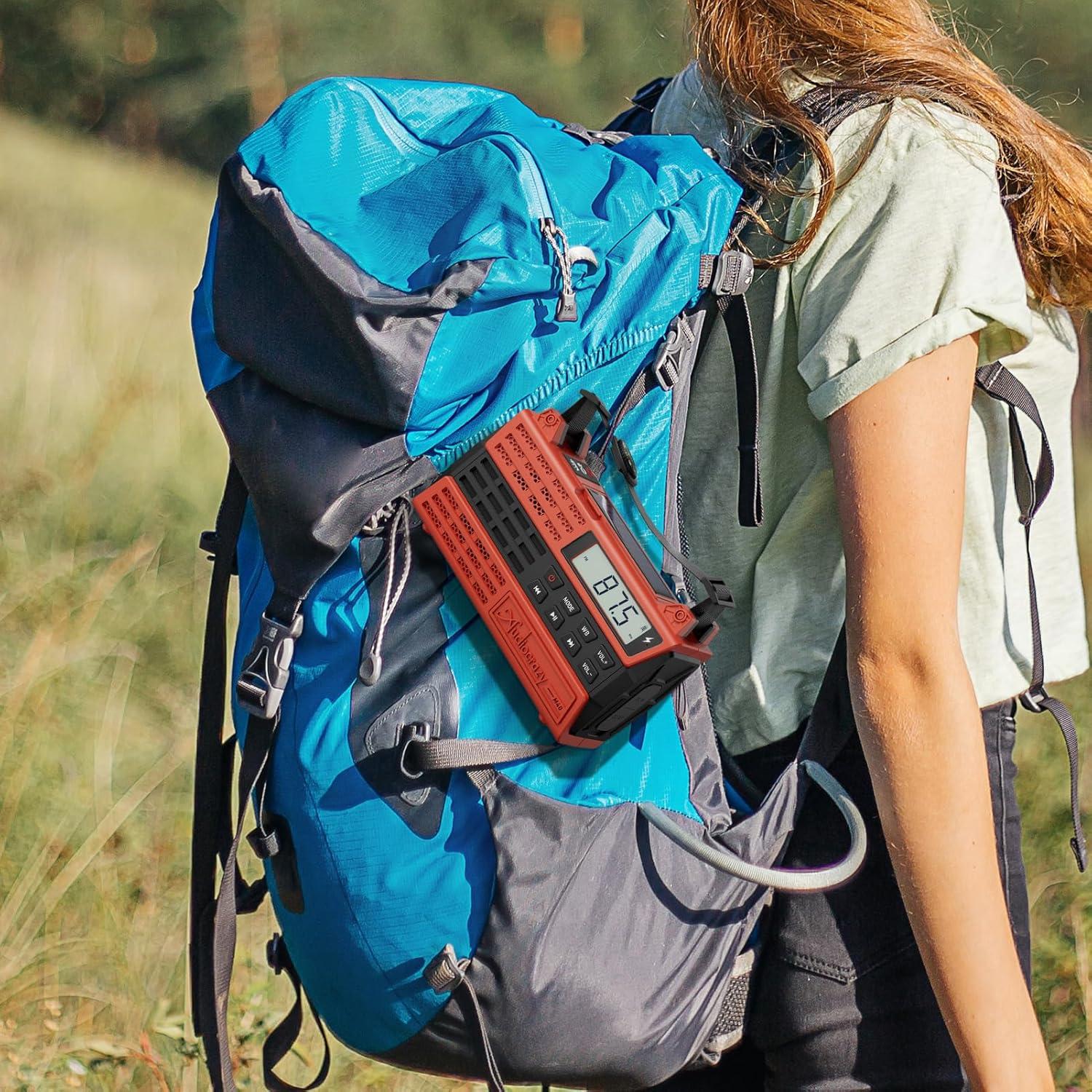 Radio de Emergencia Audiocrazy AM/FM/NOAA 5000mAh Solar Manivela