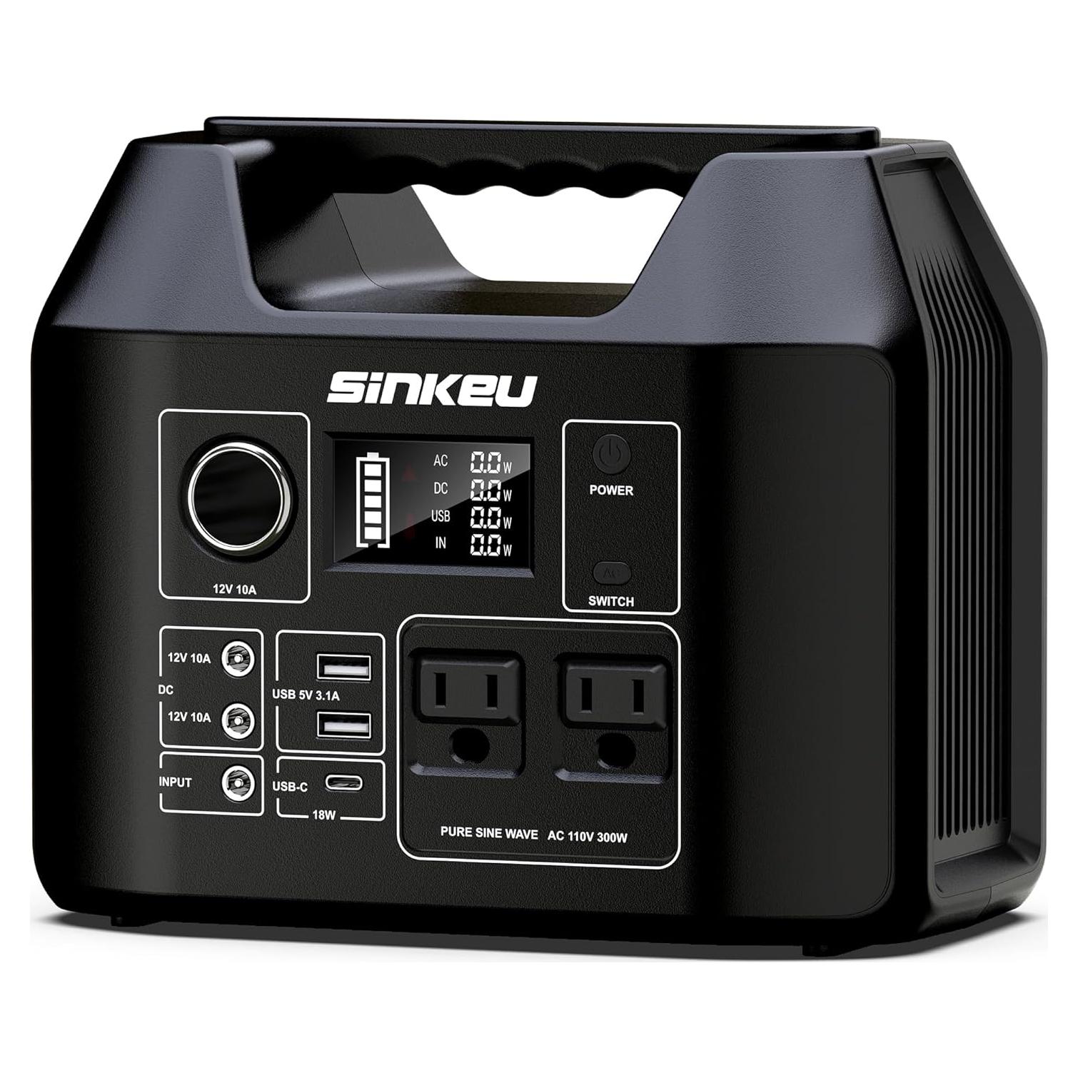 Estación de Energía Portátil SinKeu E300, Batería LiFePO4 256Wh