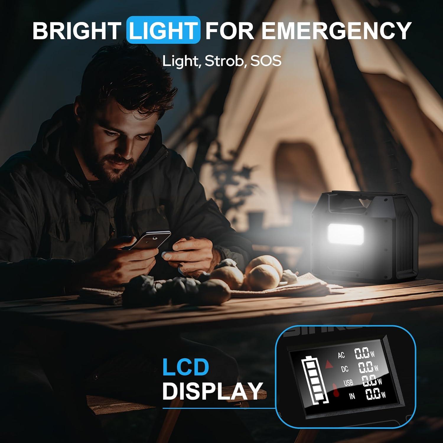 Estación de Energía Portátil SinKeu E300, Batería LiFePO4 256Wh