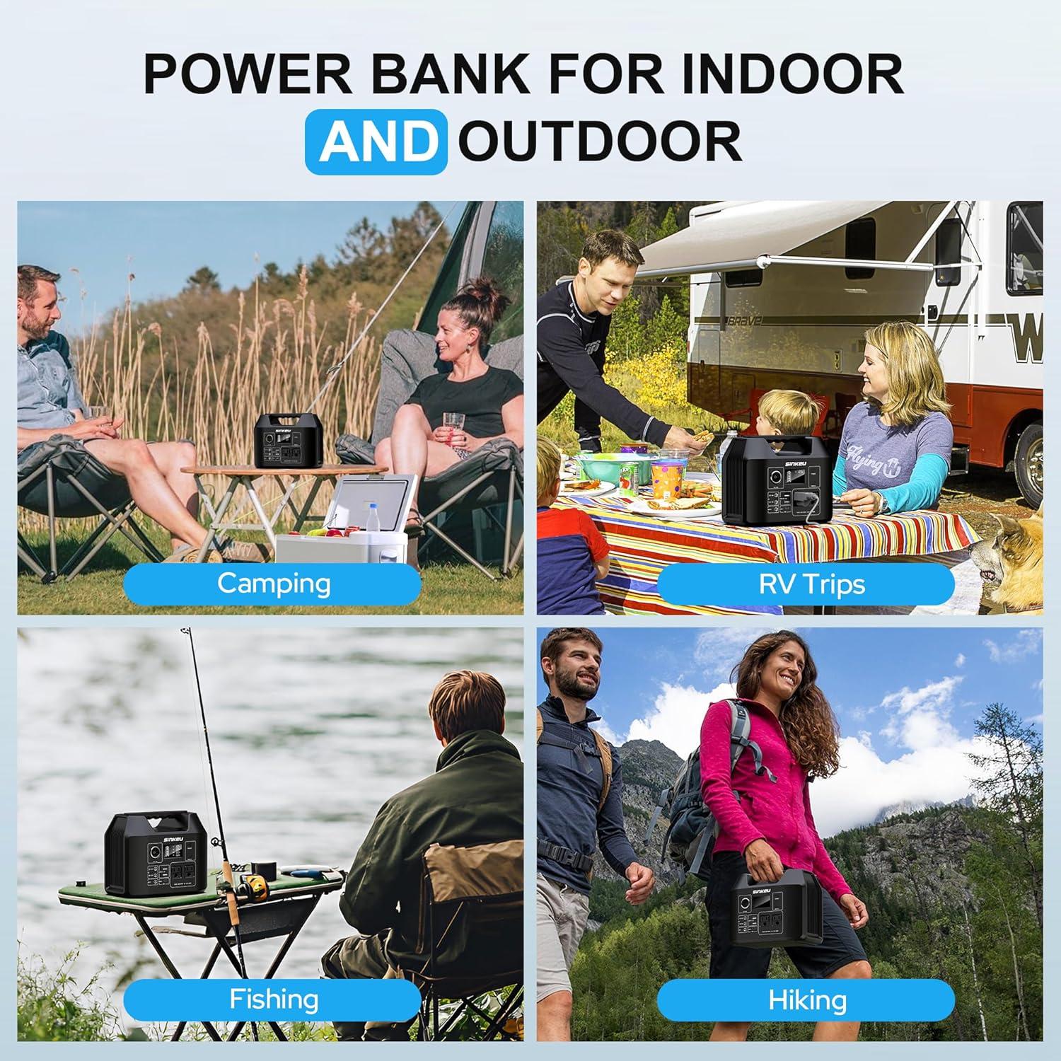 Estación de Energía Portátil SinKeu E300, Batería LiFePO4 256Wh