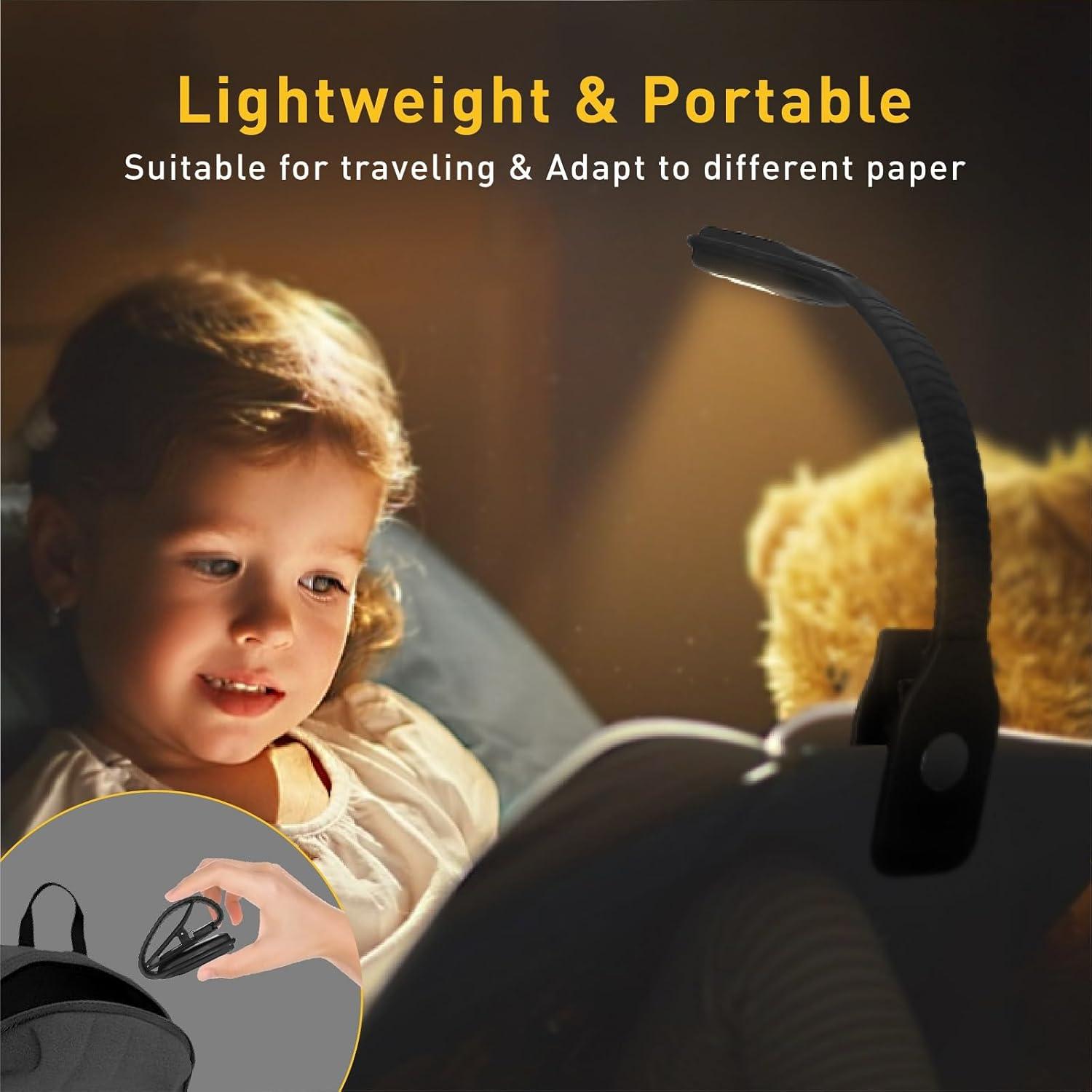 Luz de Lectura LED Radixium AI4500BM, Recargable, 3 Temperaturas