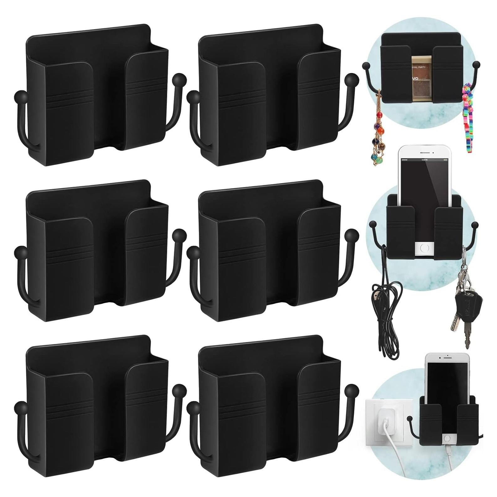 Soporte de Teléfono Montaje en Pared Jetec 6 Pcs Negro