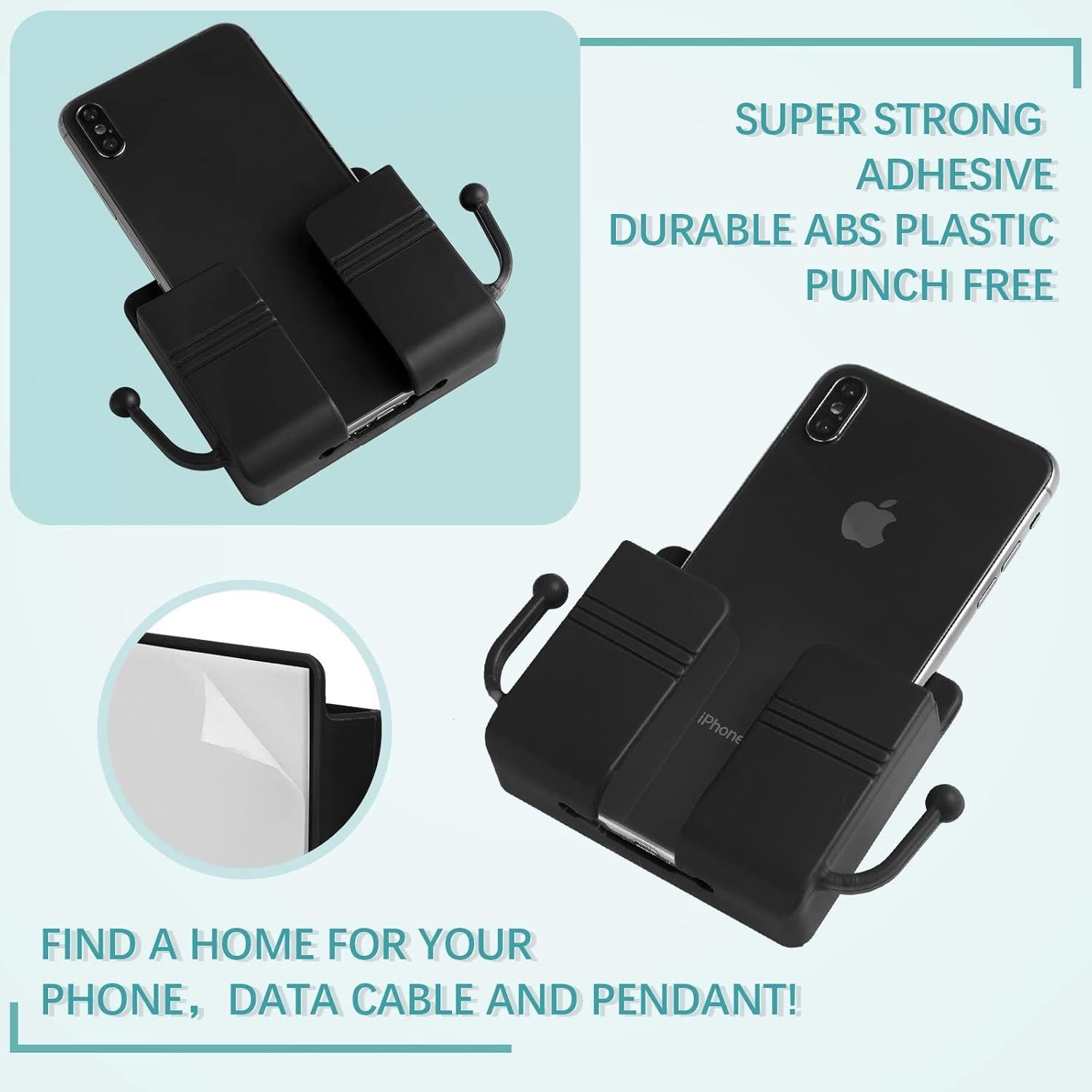 Soporte de Teléfono Montaje en Pared Jetec 6 Pcs Negro