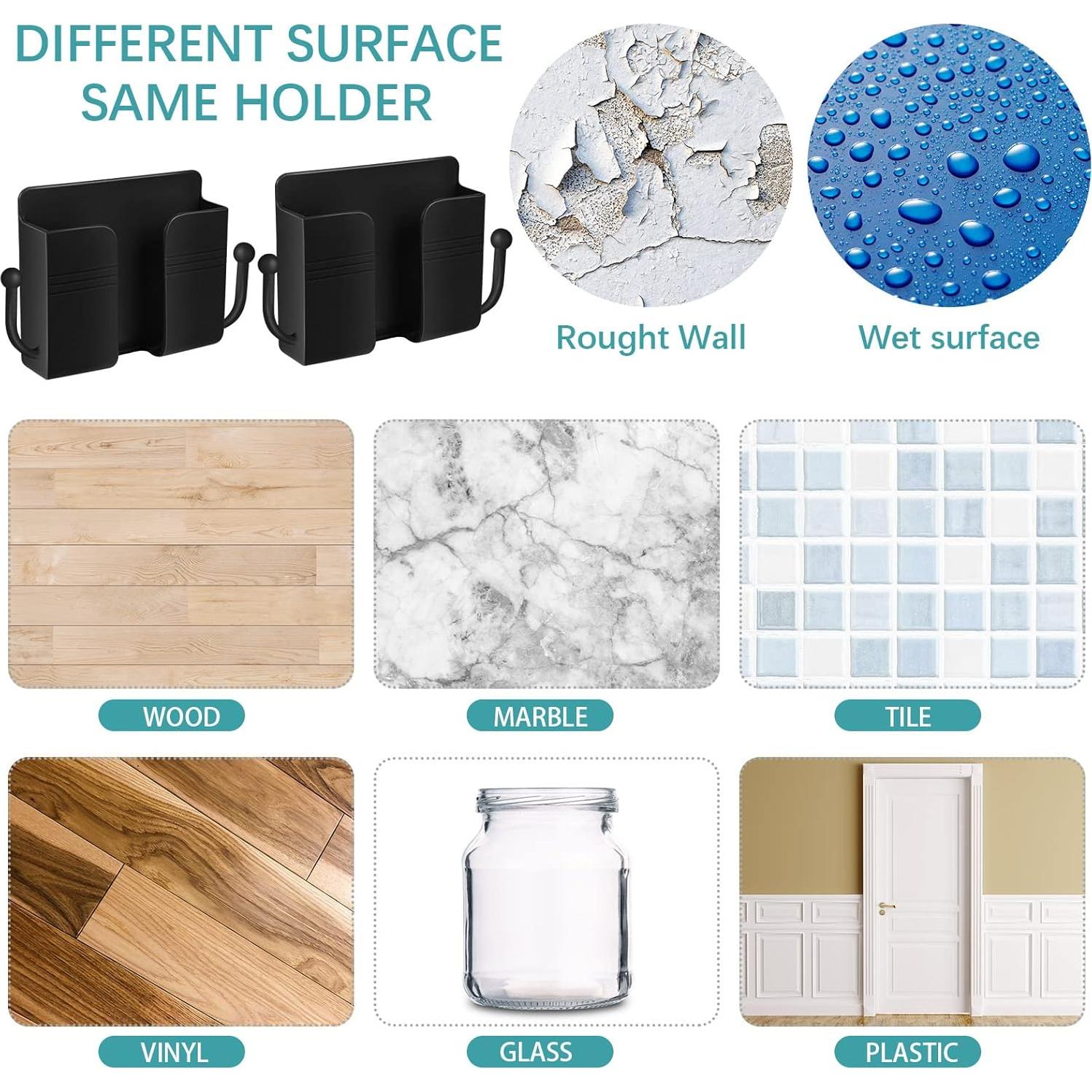 Soporte de Teléfono Montaje en Pared Jetec 6 Pcs Negro