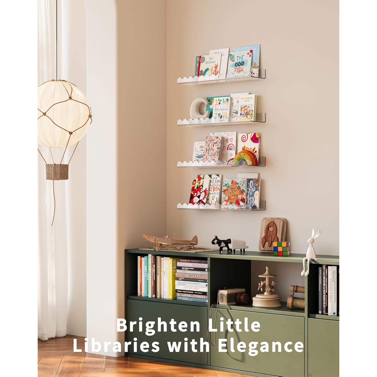 Estante Flotante Acrílico G&W Gruwald 4 Pack 39.9 cm Transparente