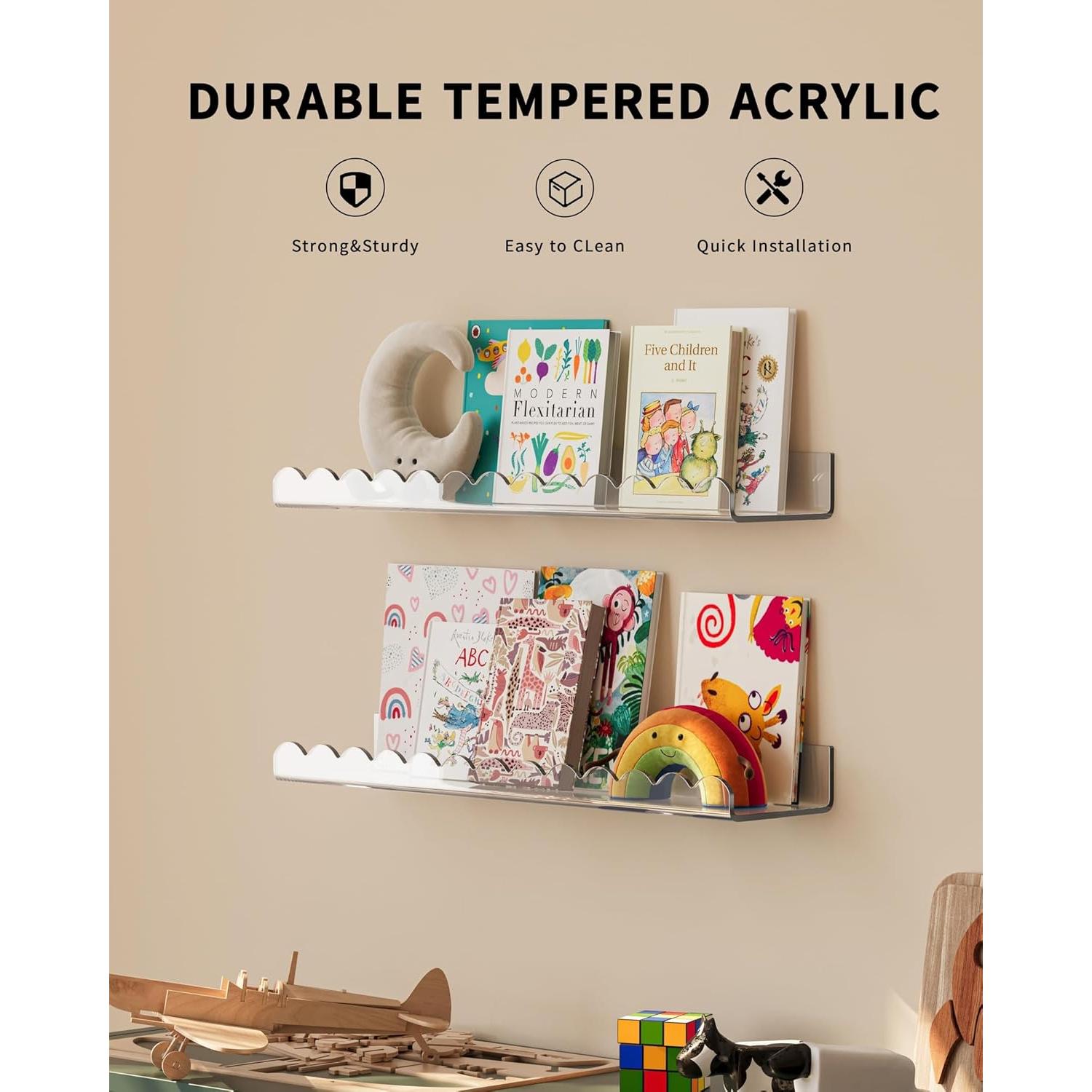 Estante Flotante Acrílico G&W Gruwald 4 Pack 39.9 cm Transparente